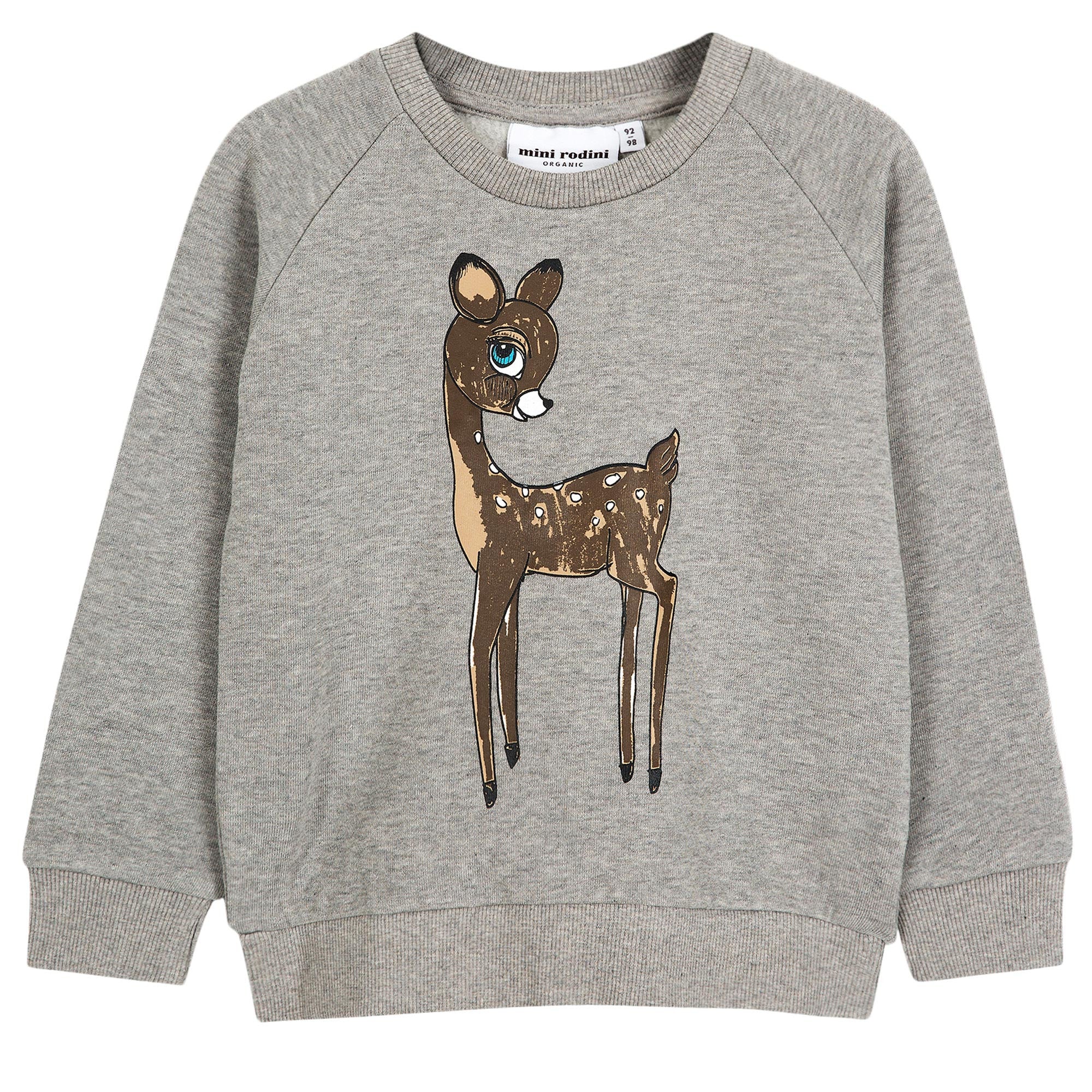 Boys & Girls Grey 'Sika deer' Printed Organic Cotton Sweatshirt - CÉMAROSE | Children's Fashion Store - 1