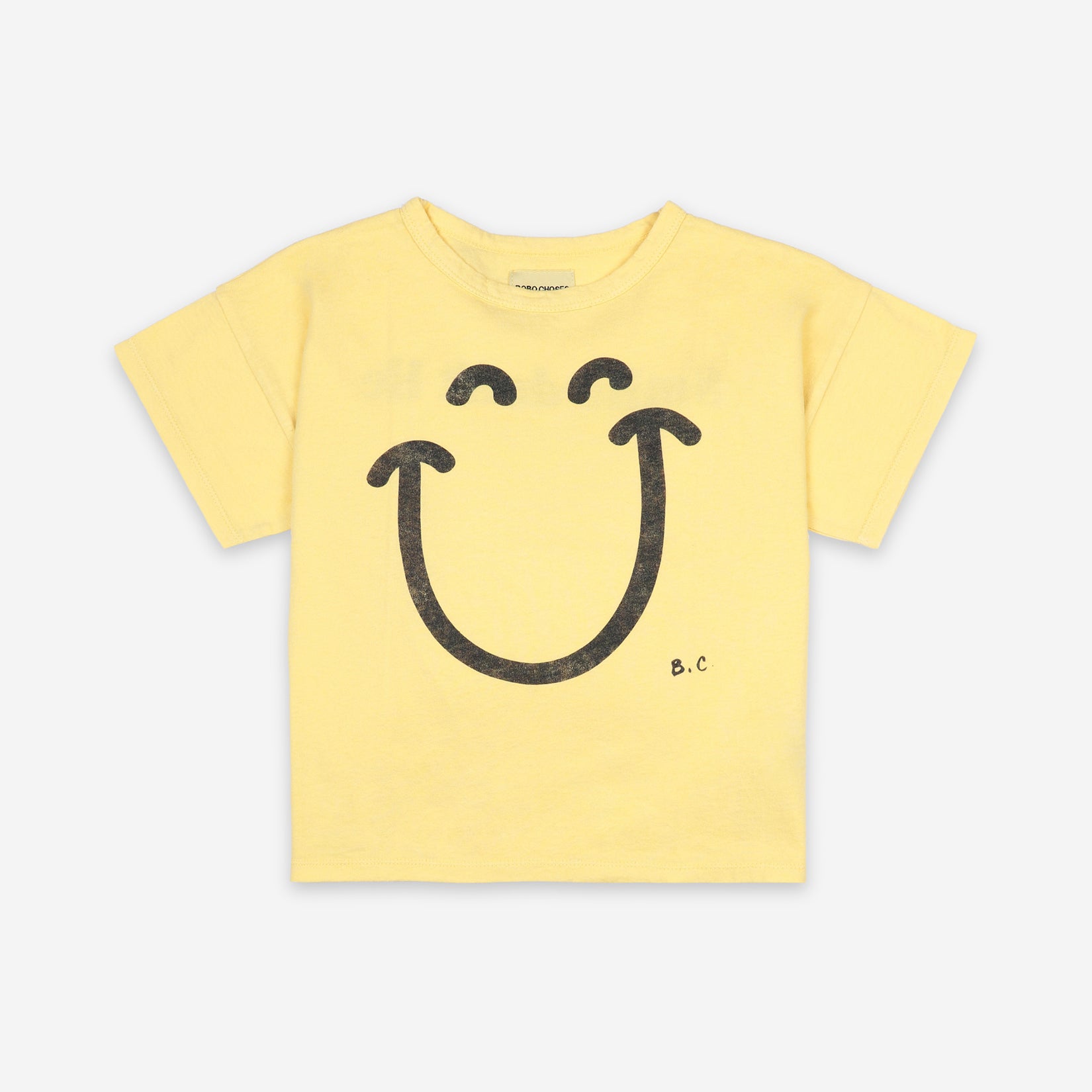 Boys & Girls Yellow Smile Cotton T-Shirt