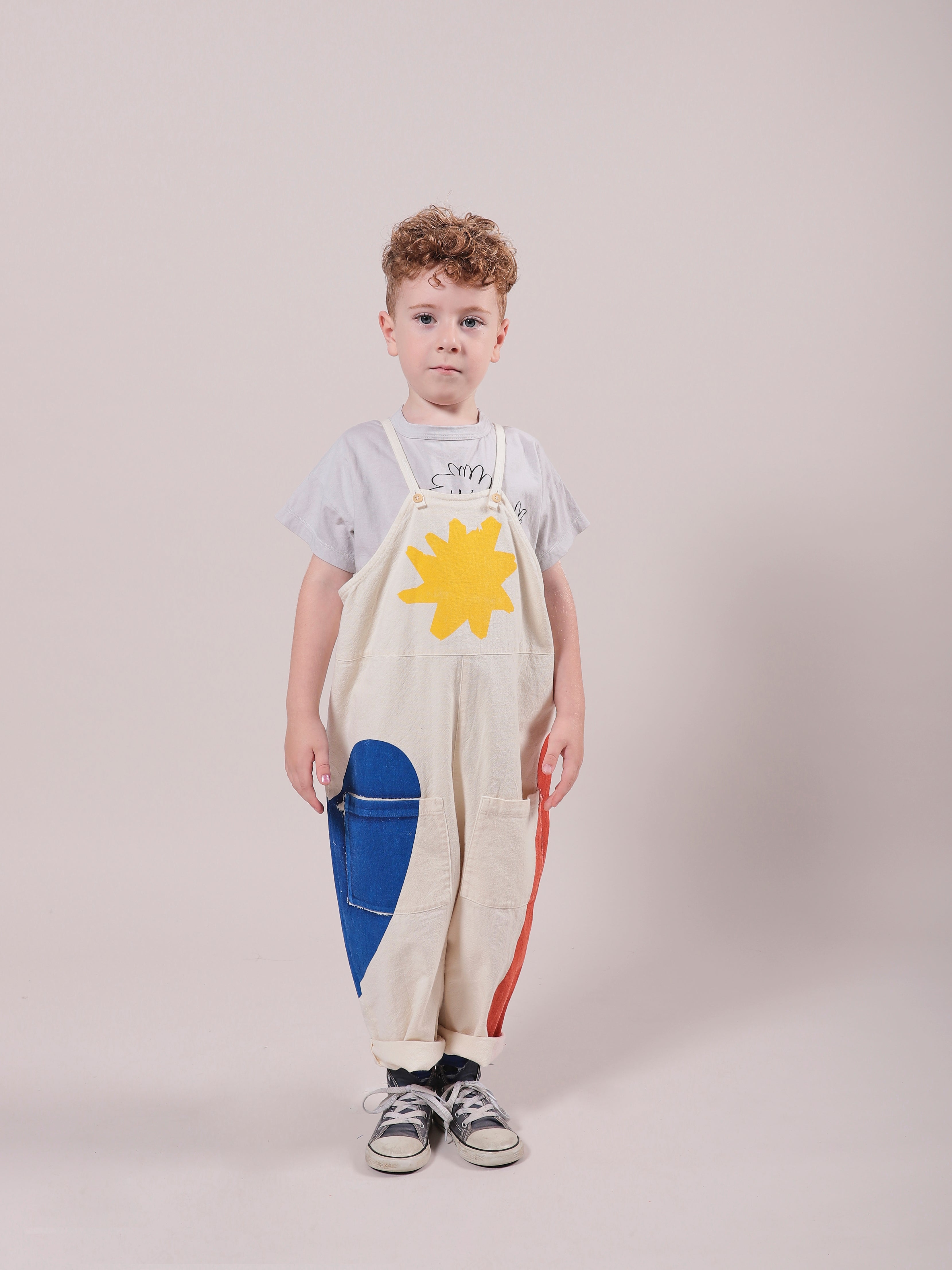 Boys & Girls White Painted Trousers