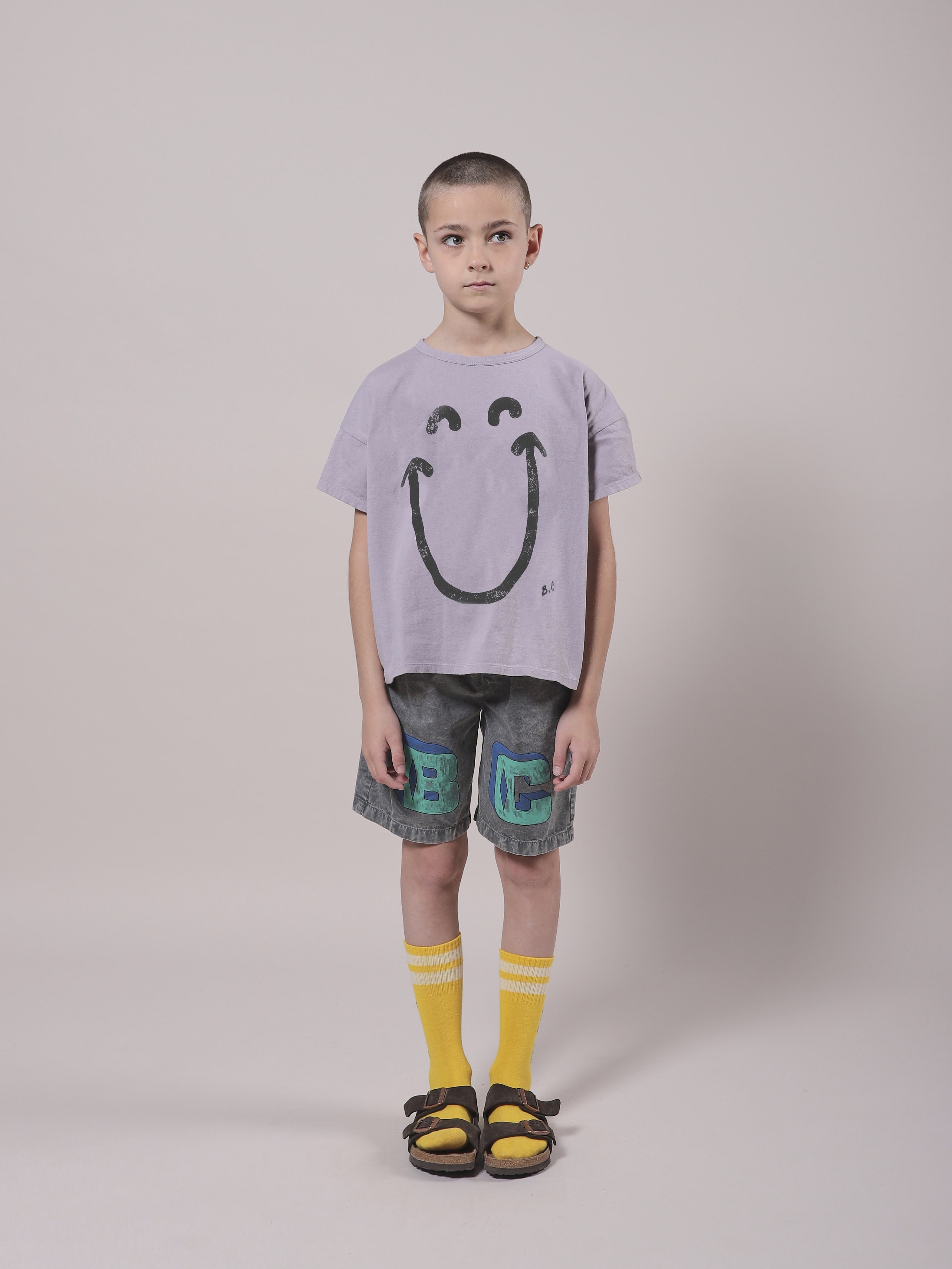 Boys Lavender Smile Cotton T-Shirt