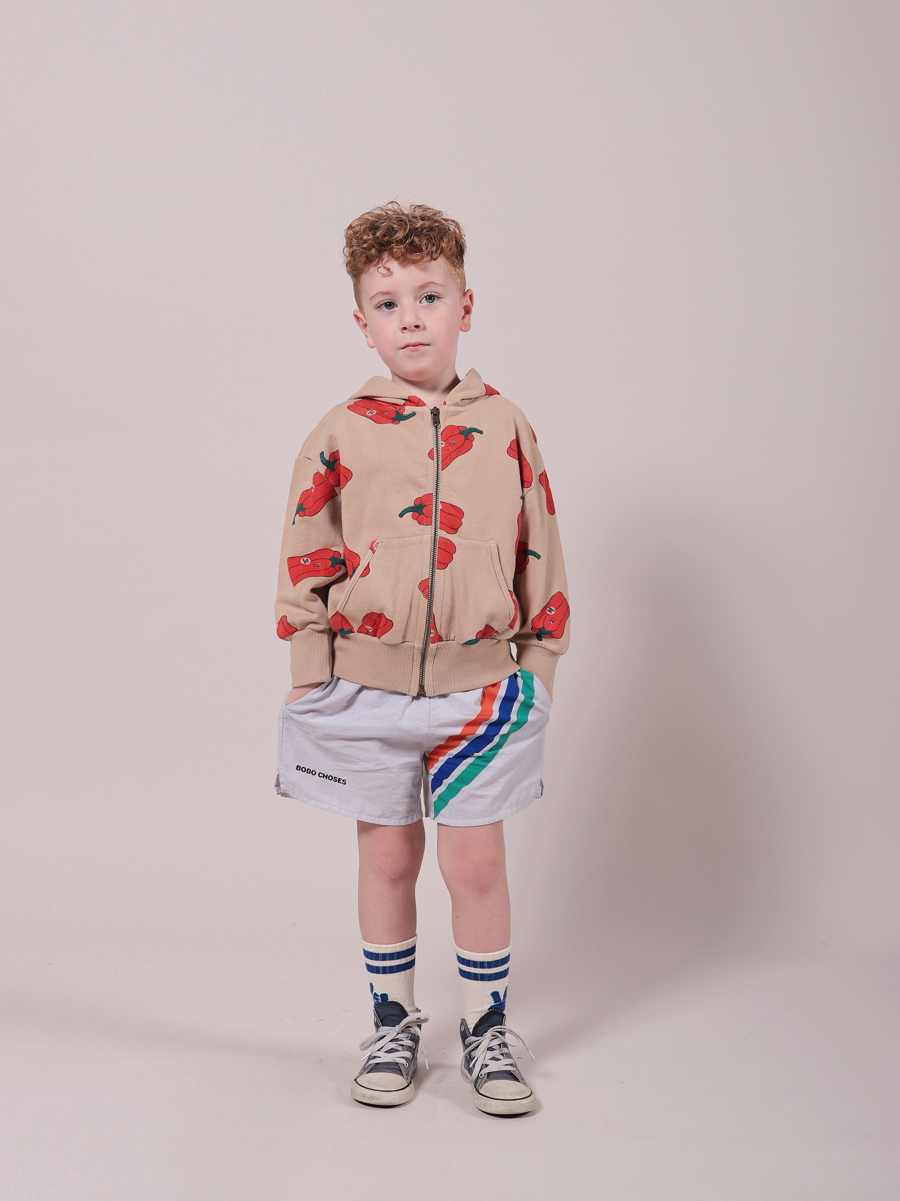 Boys Beige Victory Long Socks