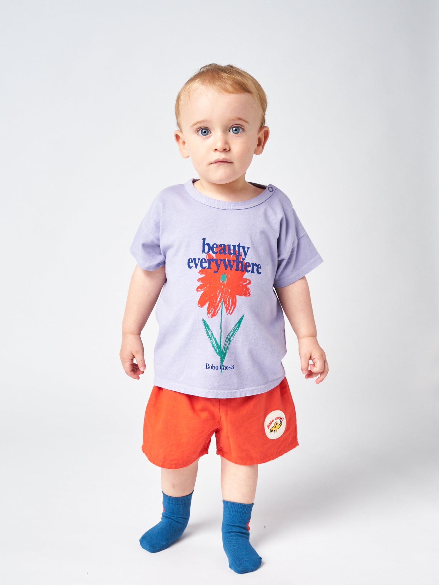 Baby Boys & Girls Lavender Flower Cotton T-Shirt