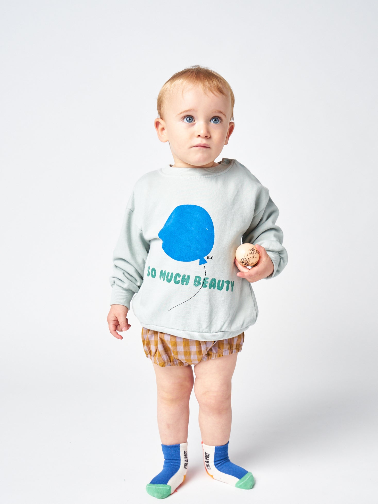 Baby Boys & Girls Grey Balloon Cotton Sweatshirt