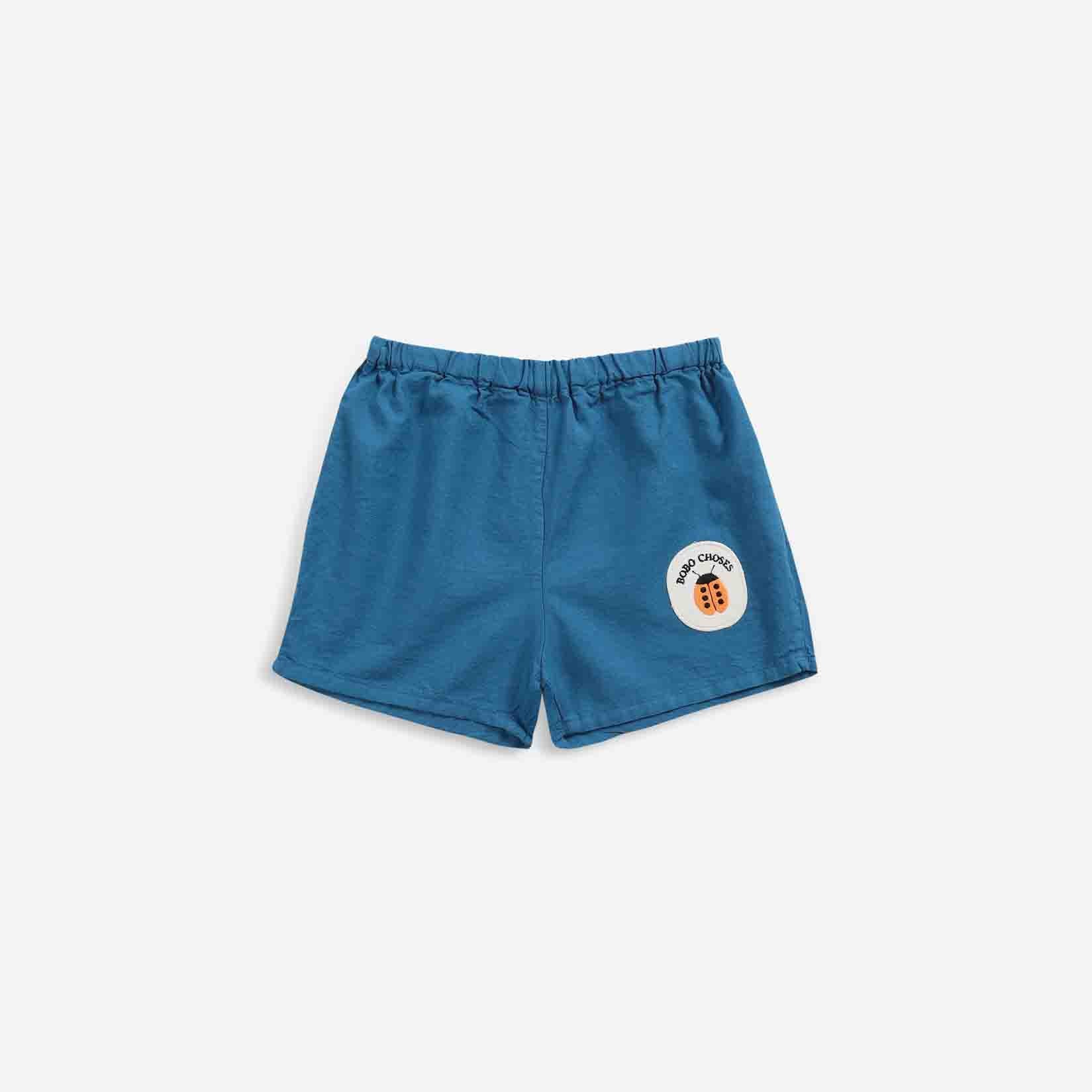 Baby Boys & Girls Blue Logo Cotton Shorts