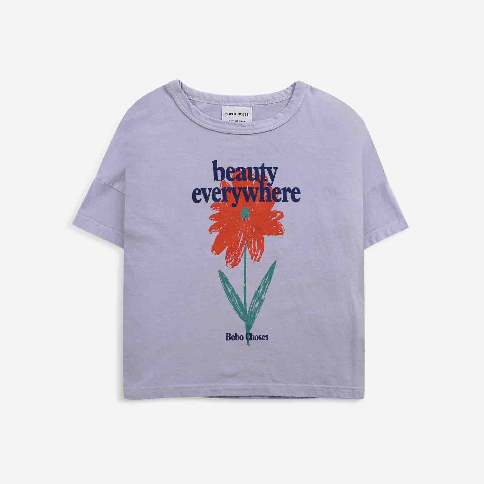 Boys & Girls Lavender Flower Cotton T-Shirt