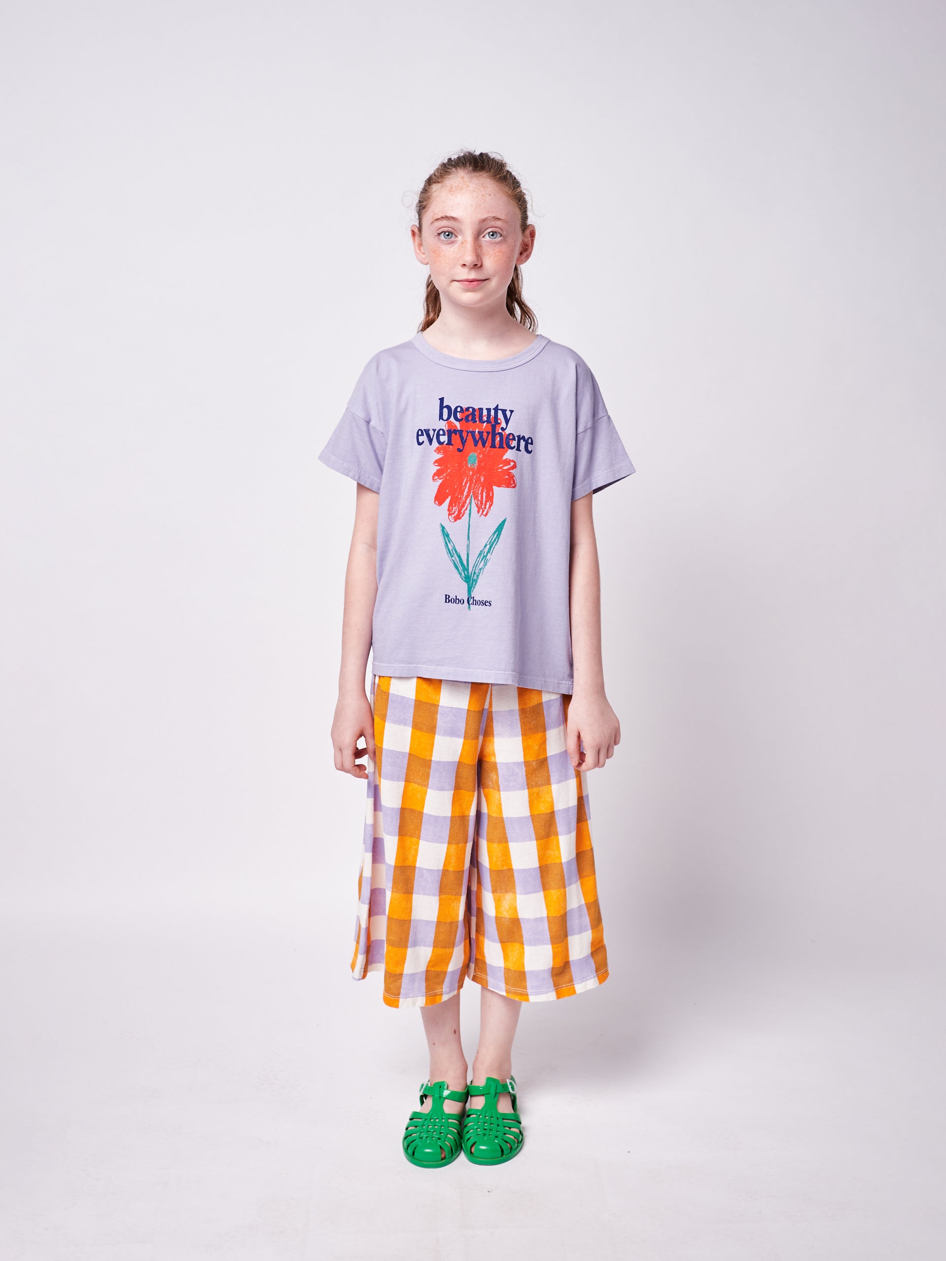 Boys & Girls Lavender Flower Cotton T-Shirt