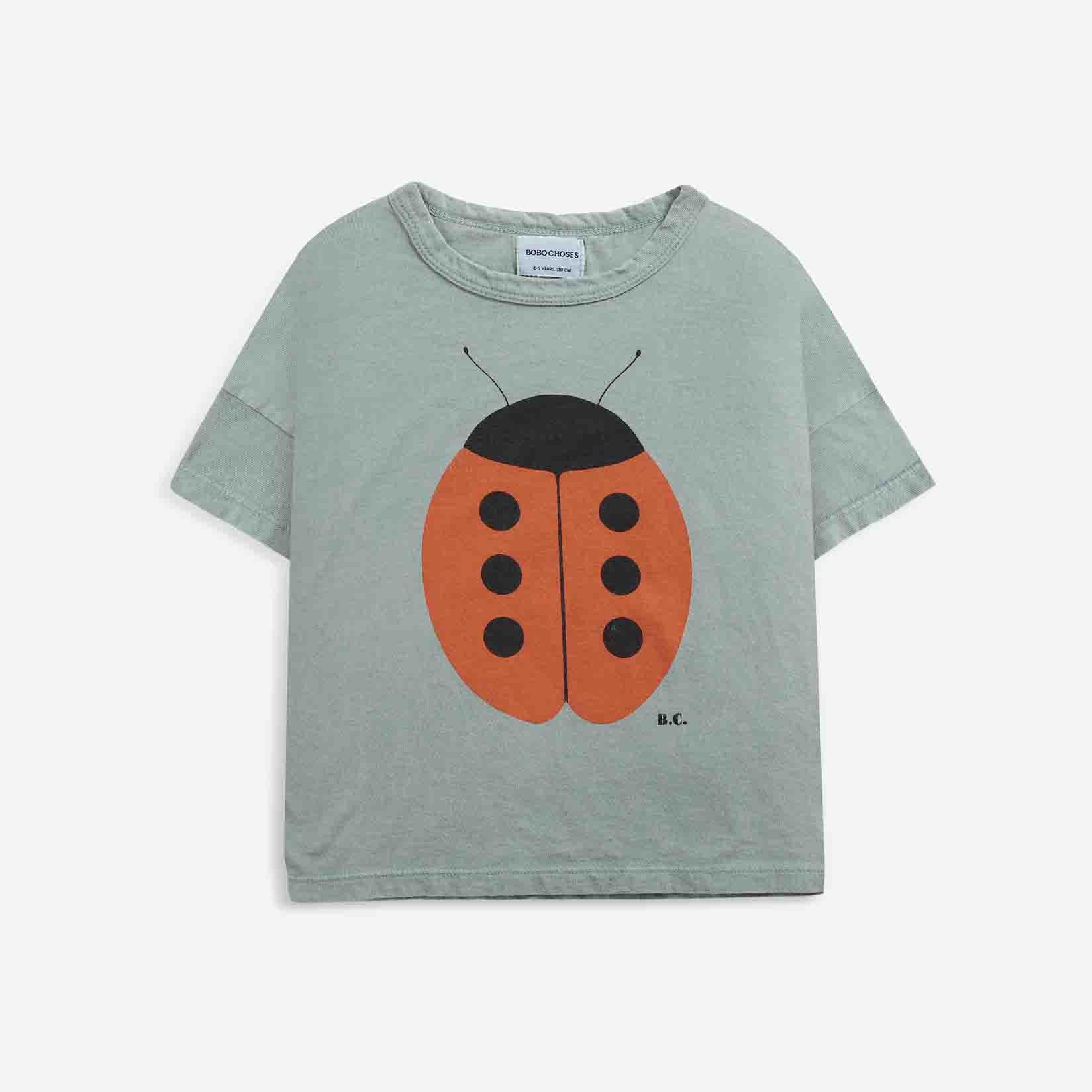 Boys & Girls Green Ladybug Cotton T-Shirt