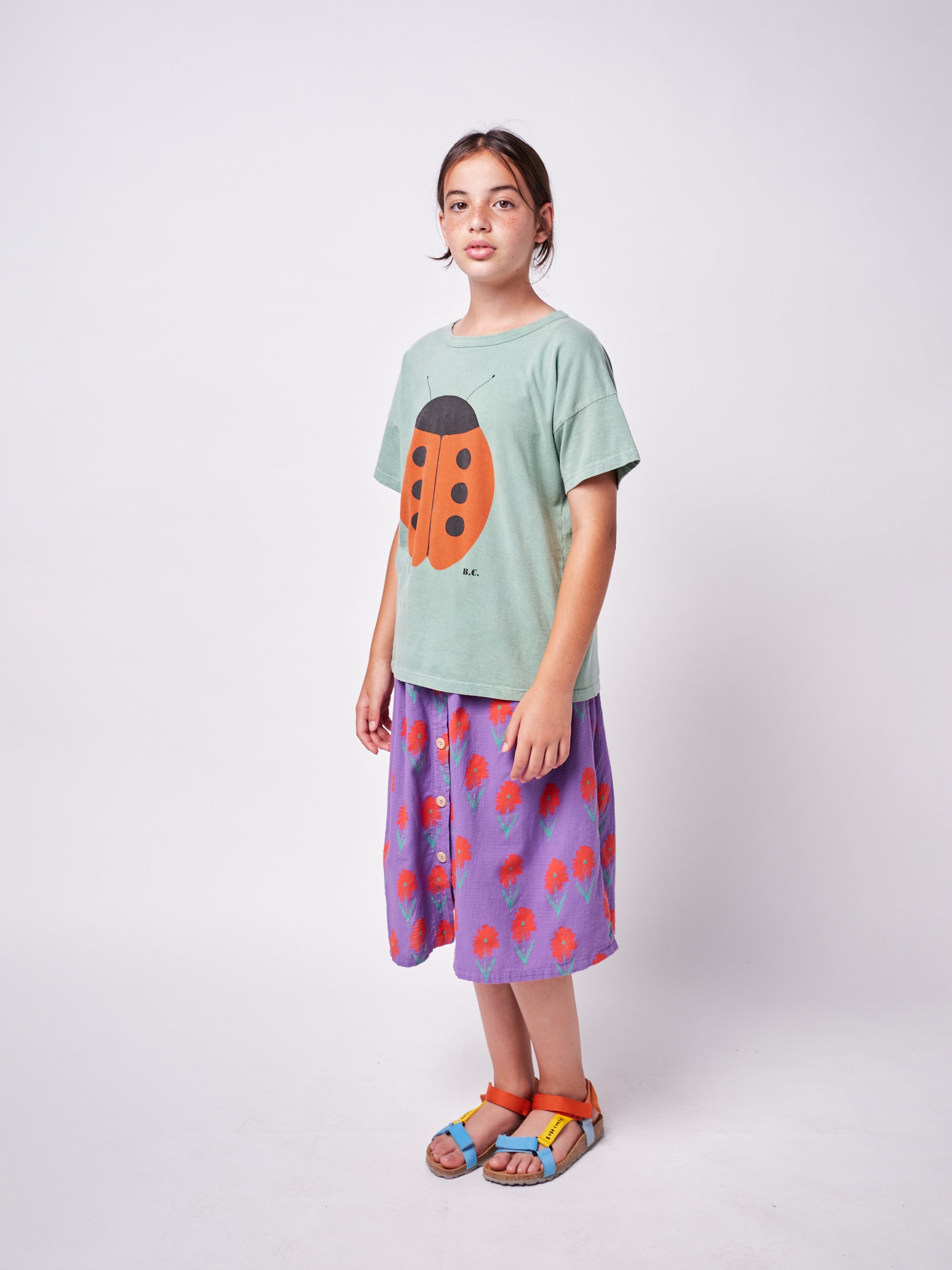 Boys & Girls Green Ladybug Cotton T-Shirt