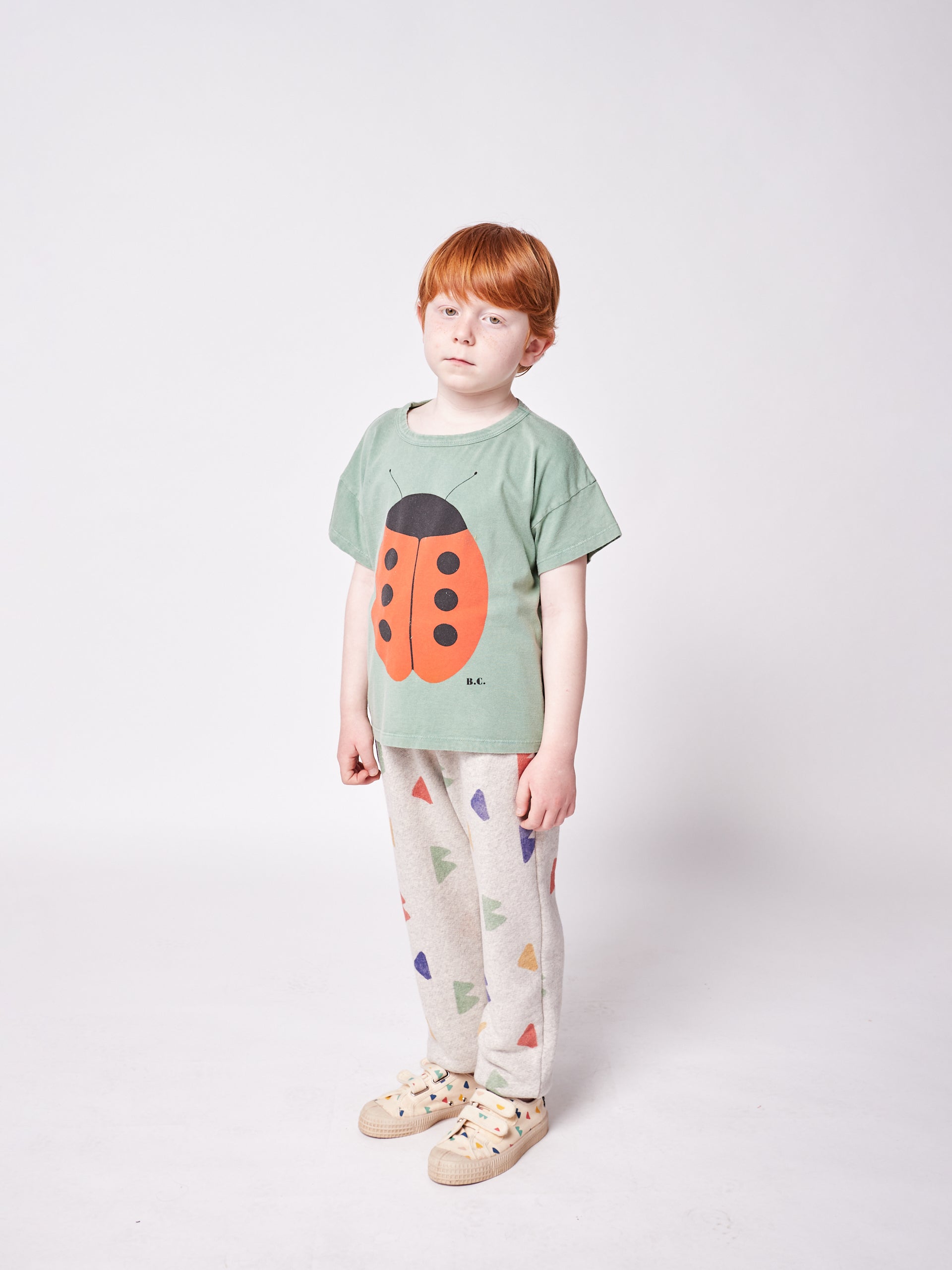 Boys & Girls Green Ladybug Cotton T-Shirt