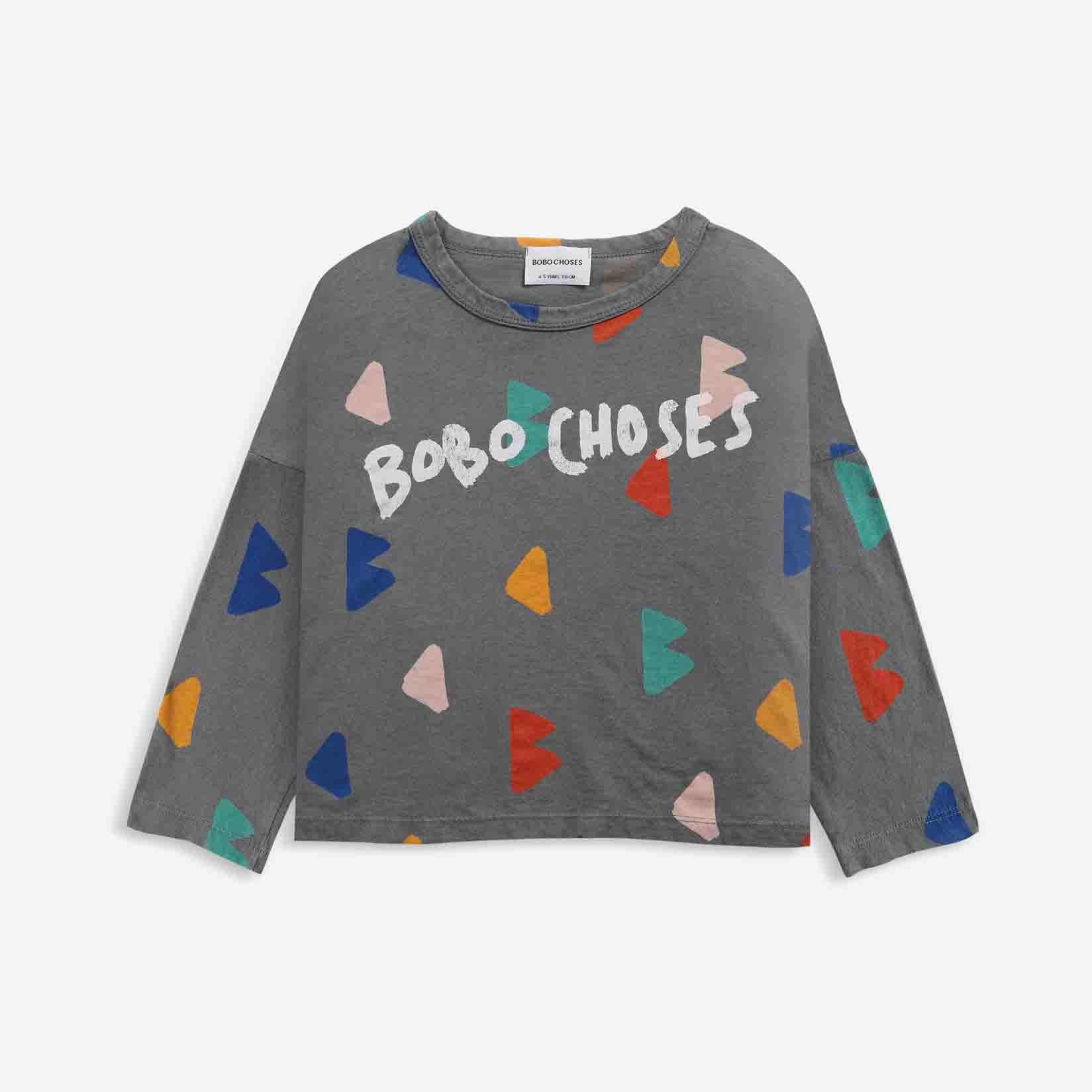 Boys & Girls Grey Logo Cotton Sweatshirt