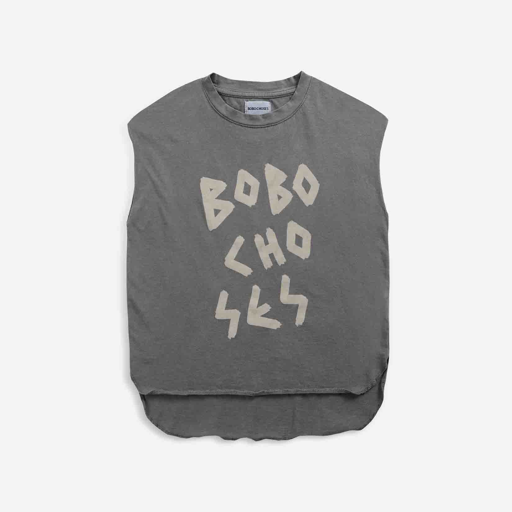 Boys & Girls Dark Grey Cotton Logo Tank Top