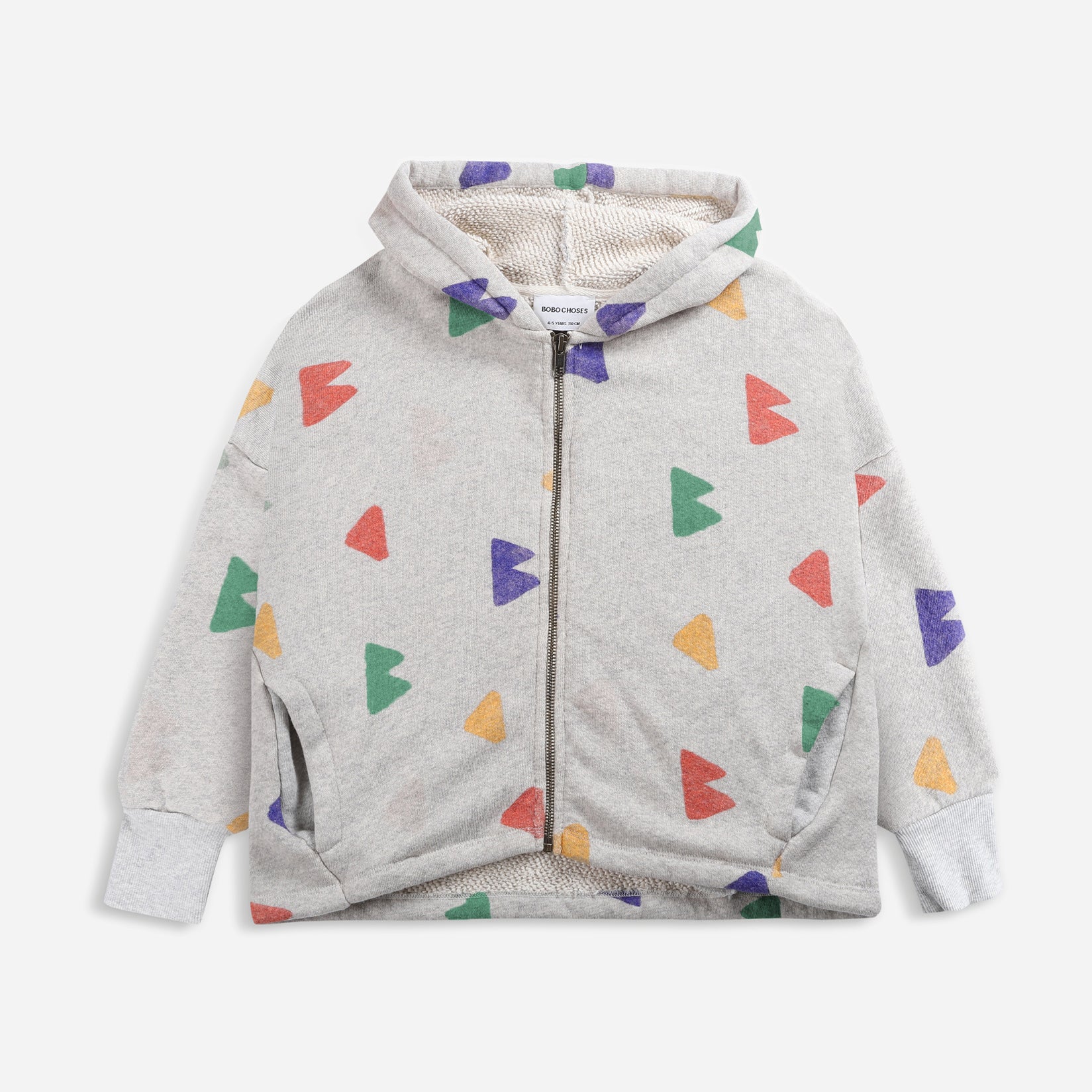 Boys & Girls Grey Printed Zip-Up Top