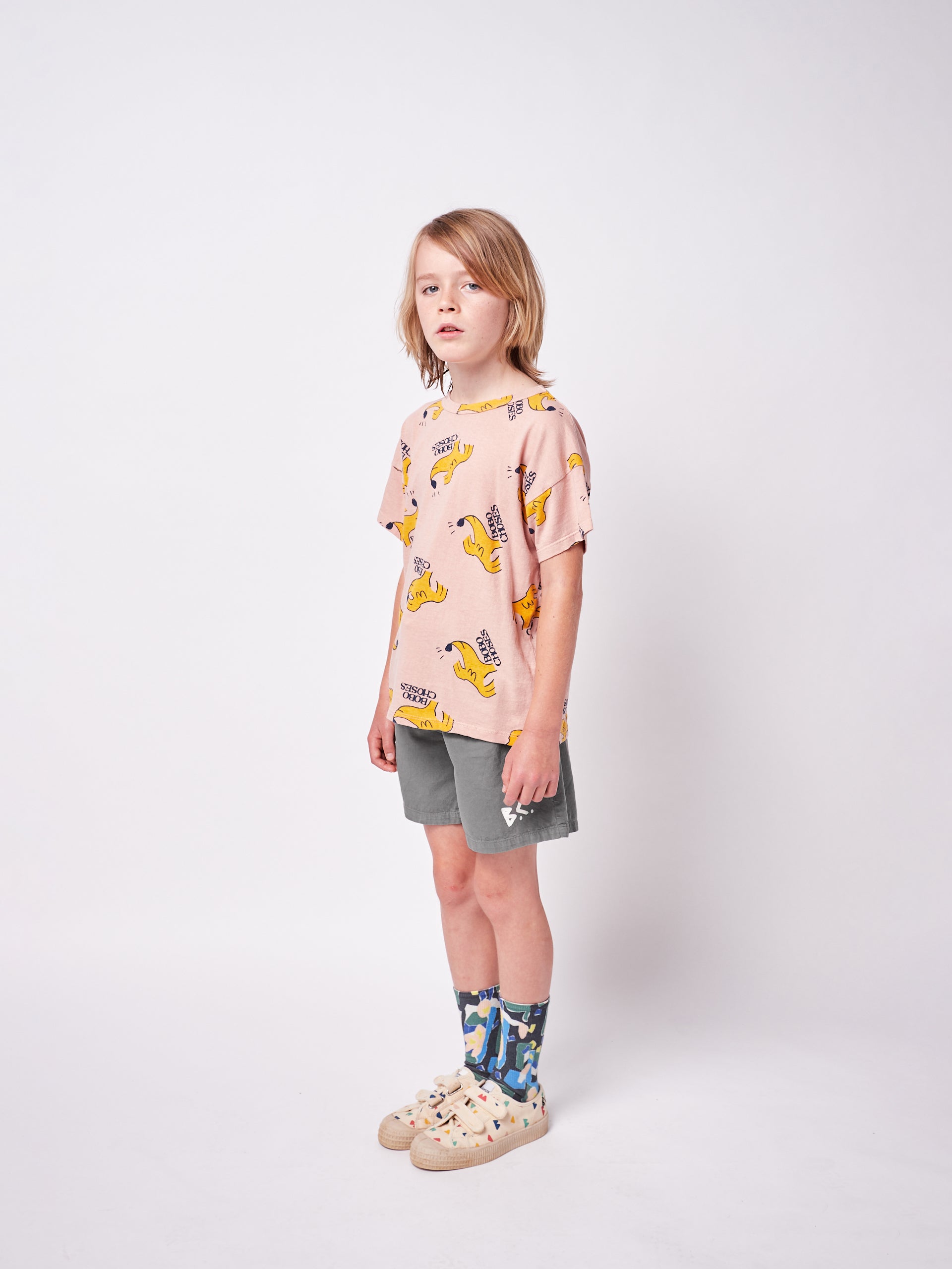 Boys & Girls Grey Logo Cotton Shorts