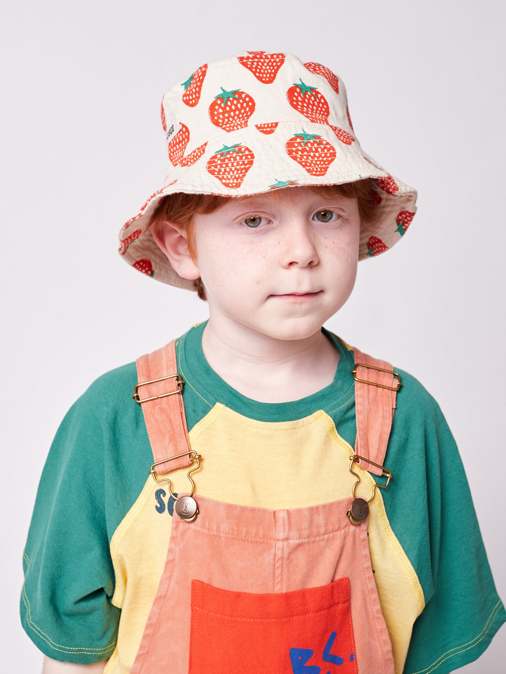 Boys & Girls Beige Strawberry Hat