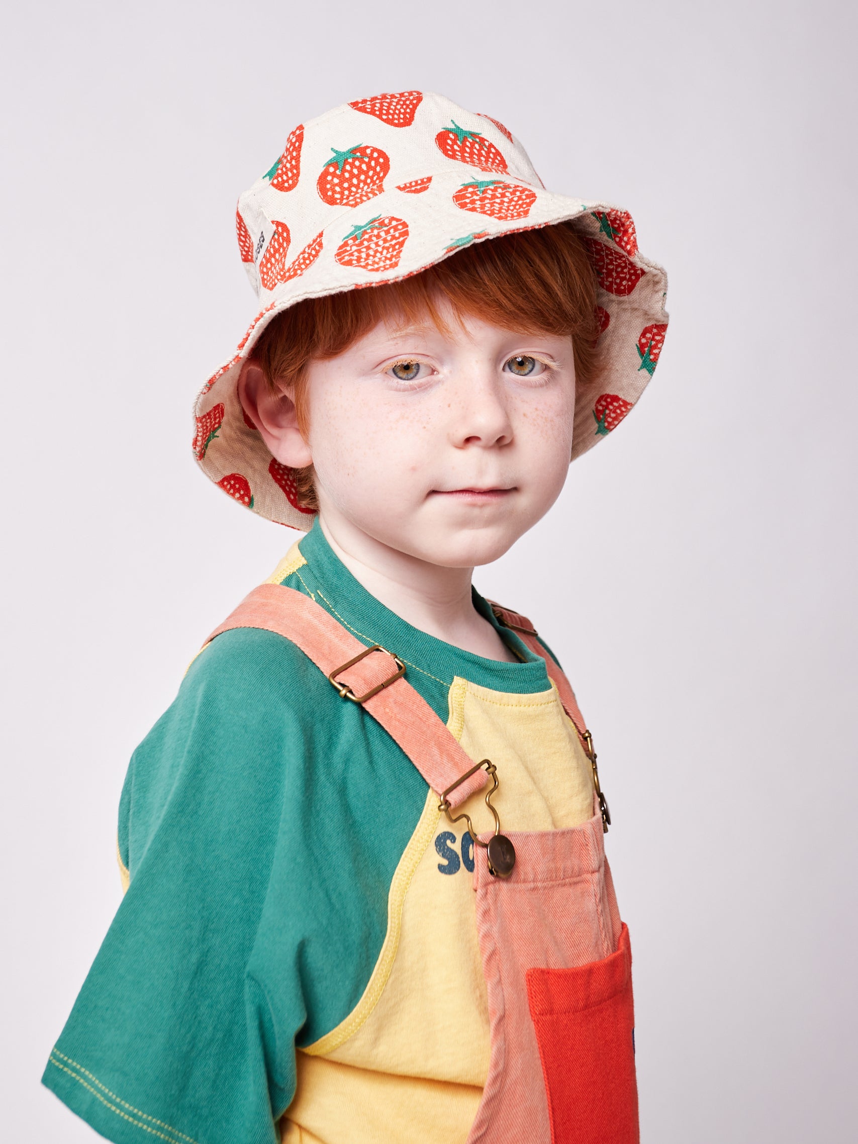 Boys & Girls Beige Strawberry Hat