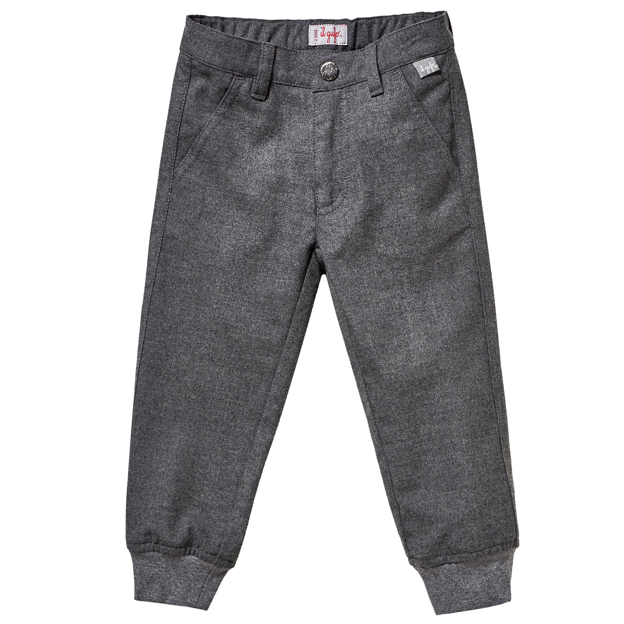 Boys Steel Grey Rib Cuffs Trouser - CÉMAROSE | Children's Fashion Store