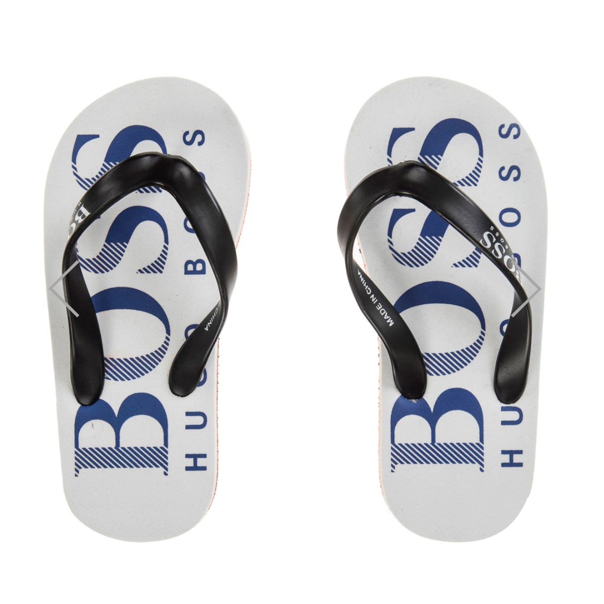 Boys Logo Printed White Flip Flops