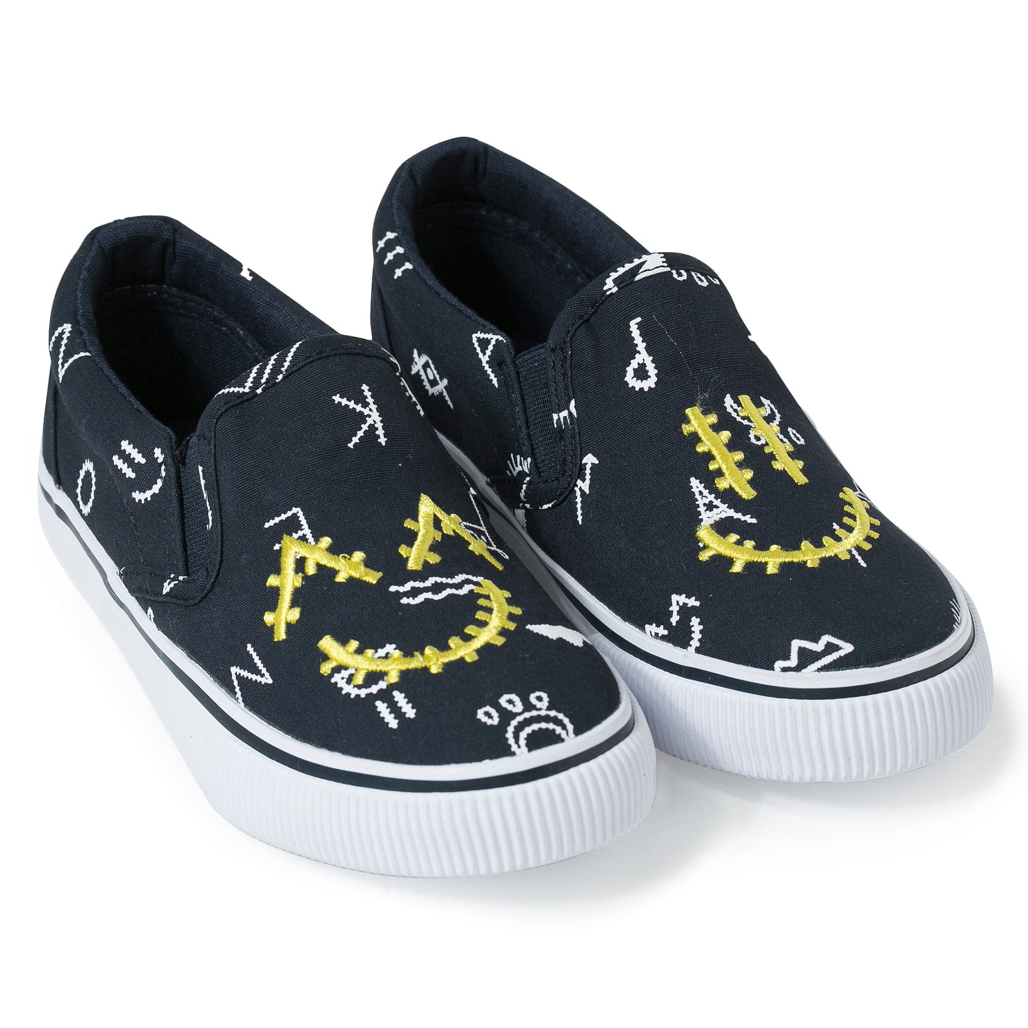 Boys & Girls Navy Blue Embroidered Face Trims Shoes - CÉMAROSE | Children's Fashion Store