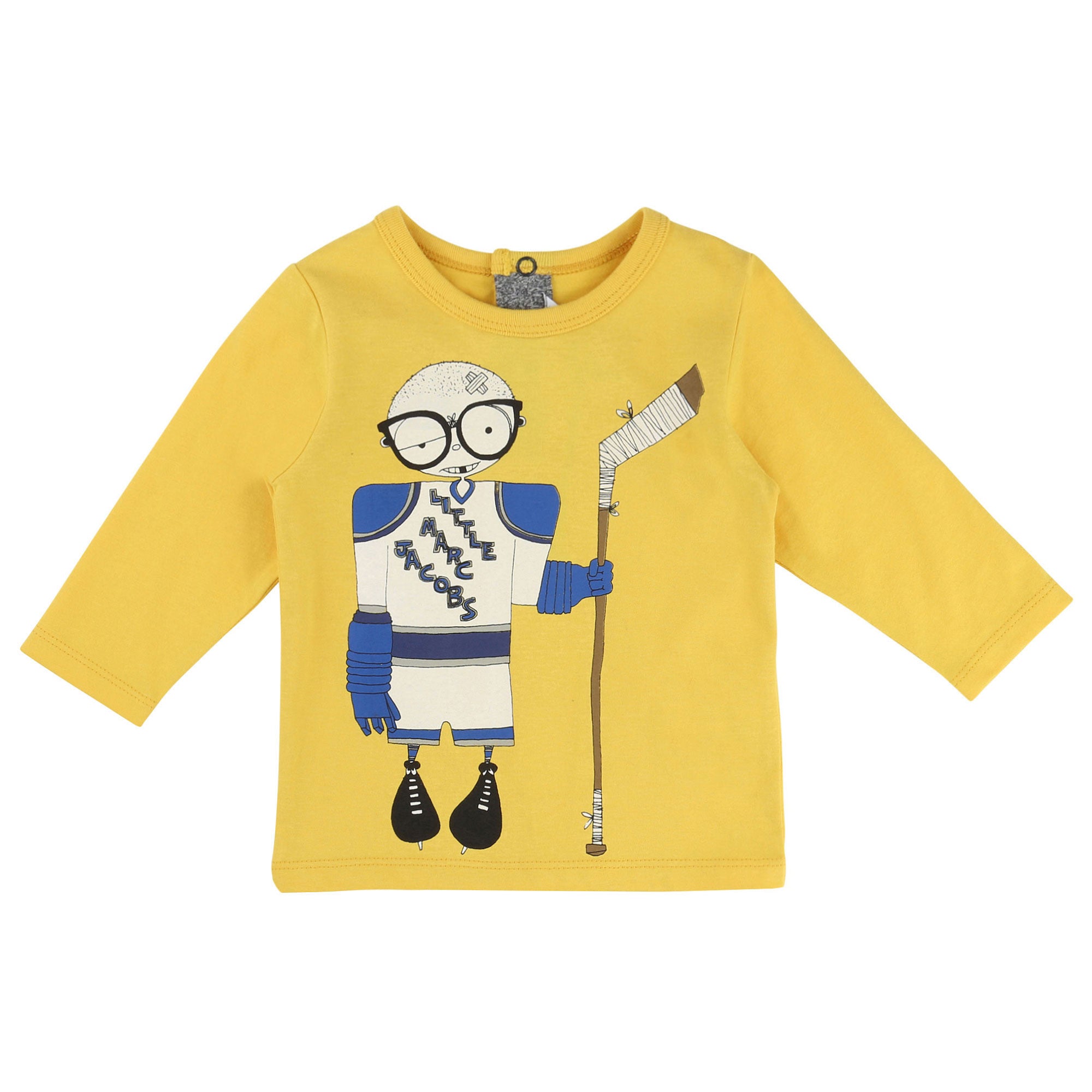 Baby Boys Yellow Fancy Printed Trims Cotton T-Shirt - CÉMAROSE | Children's Fashion Store