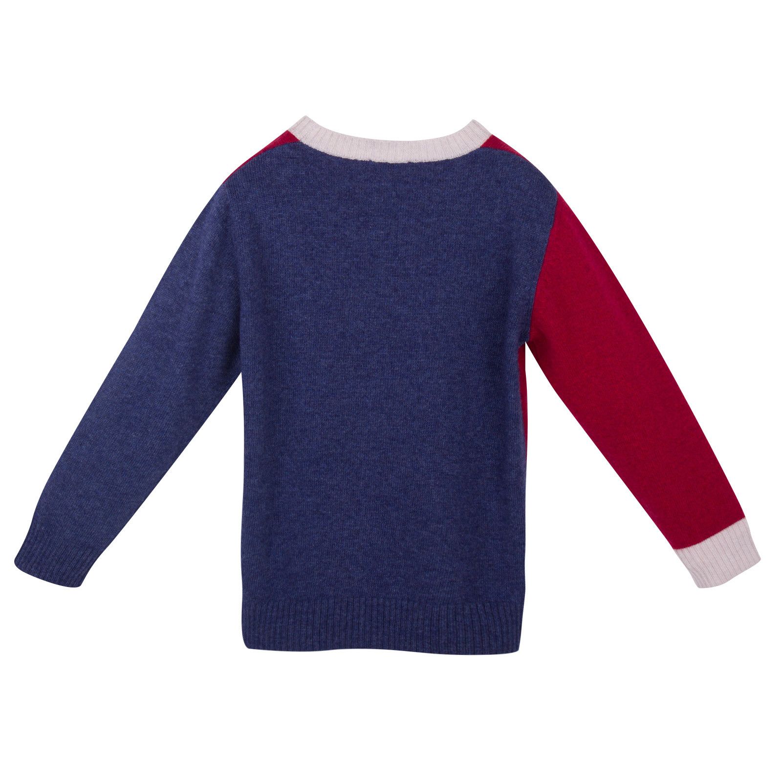 Boys Red&Blue Crew Neck Knitted Sweater - CÉMAROSE | Children's Fashion Store - 2