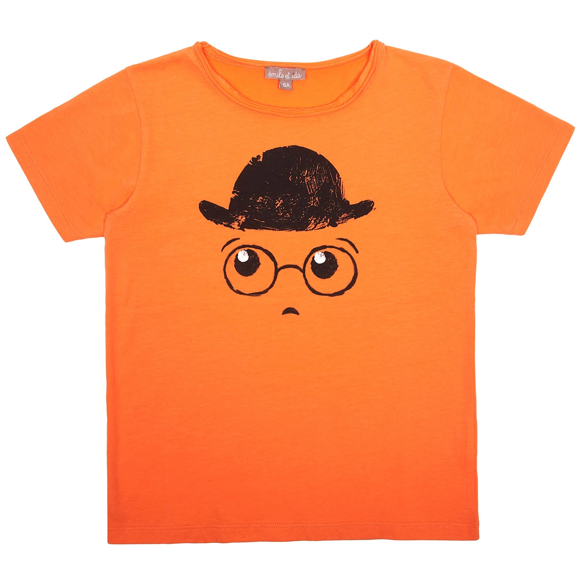 Boys Orange Cotton T-shirt