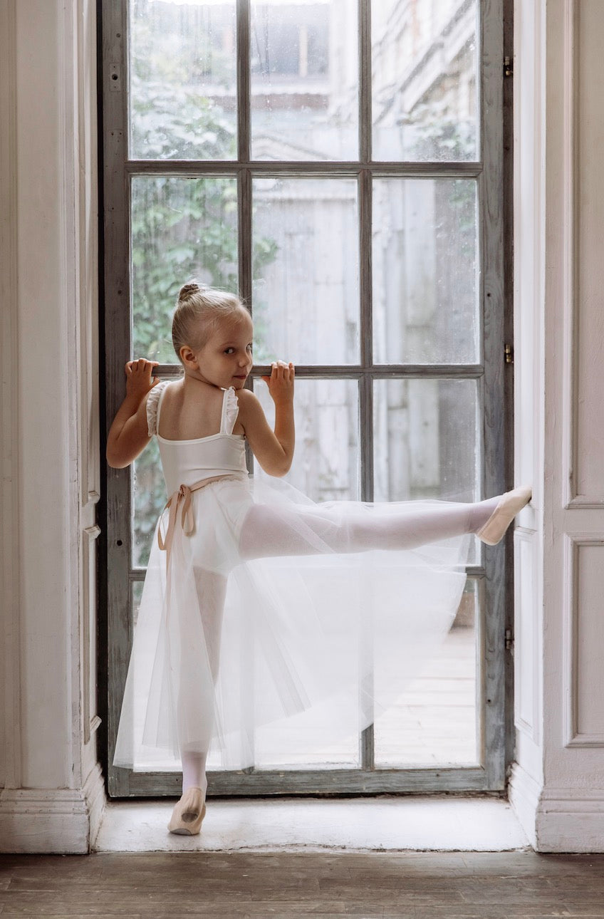 Girls White Ballet Onesies