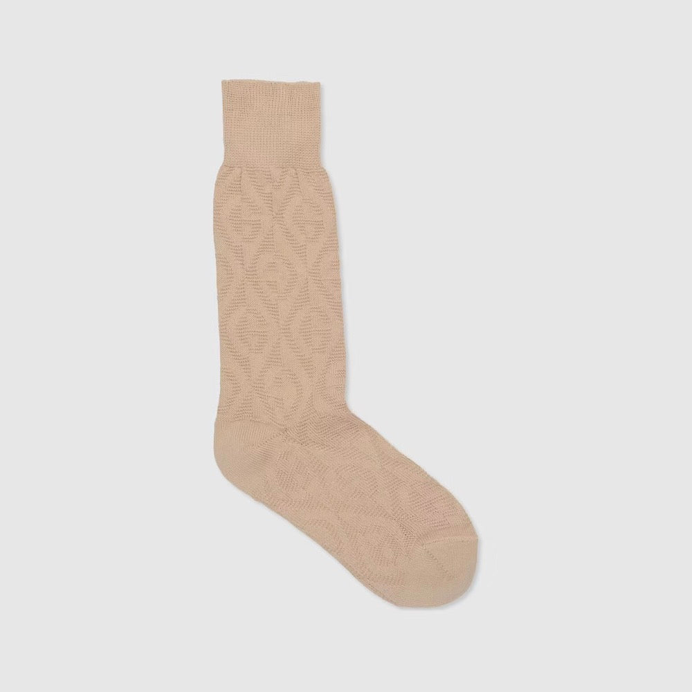 Boys & Girls Beige Logo Cotton Socks