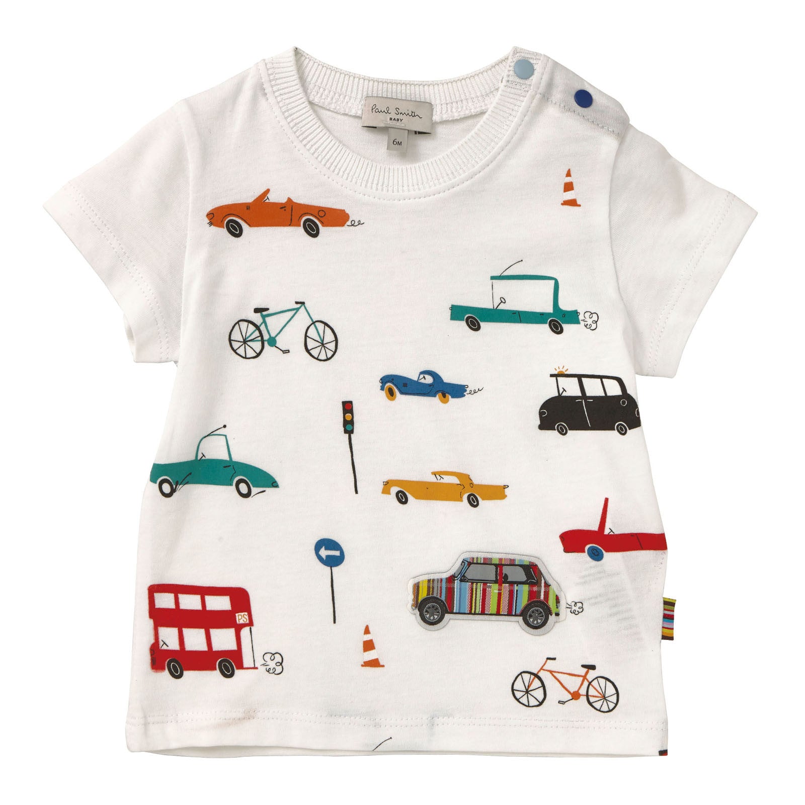 Baby Boys White Allover Bus Printed T-Shirt - CÉMAROSE | Children's Fashion Store