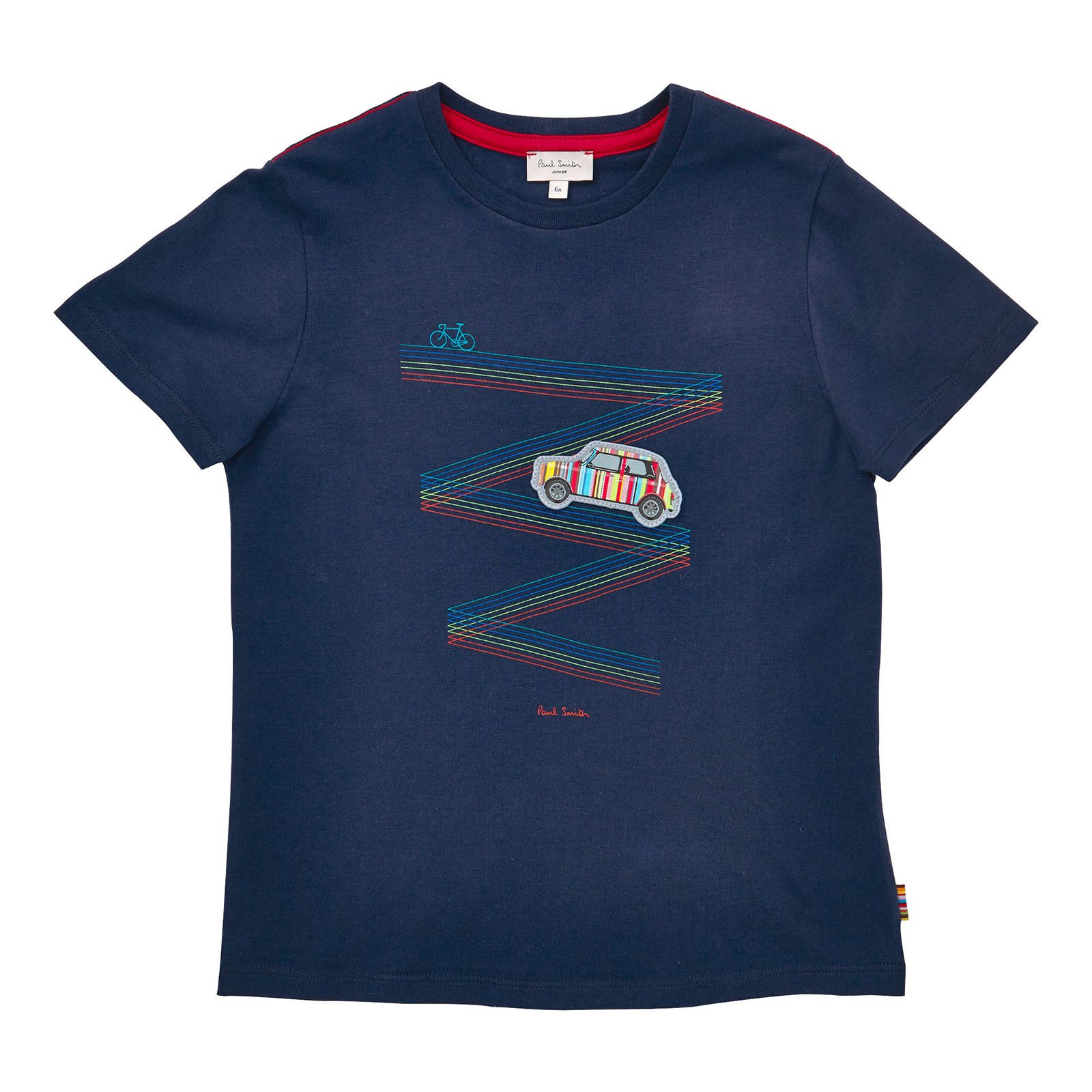 Boys Navy Blue Cotton T-Shirt With Fancy Print Trims - CÉMAROSE | Children's Fashion Store