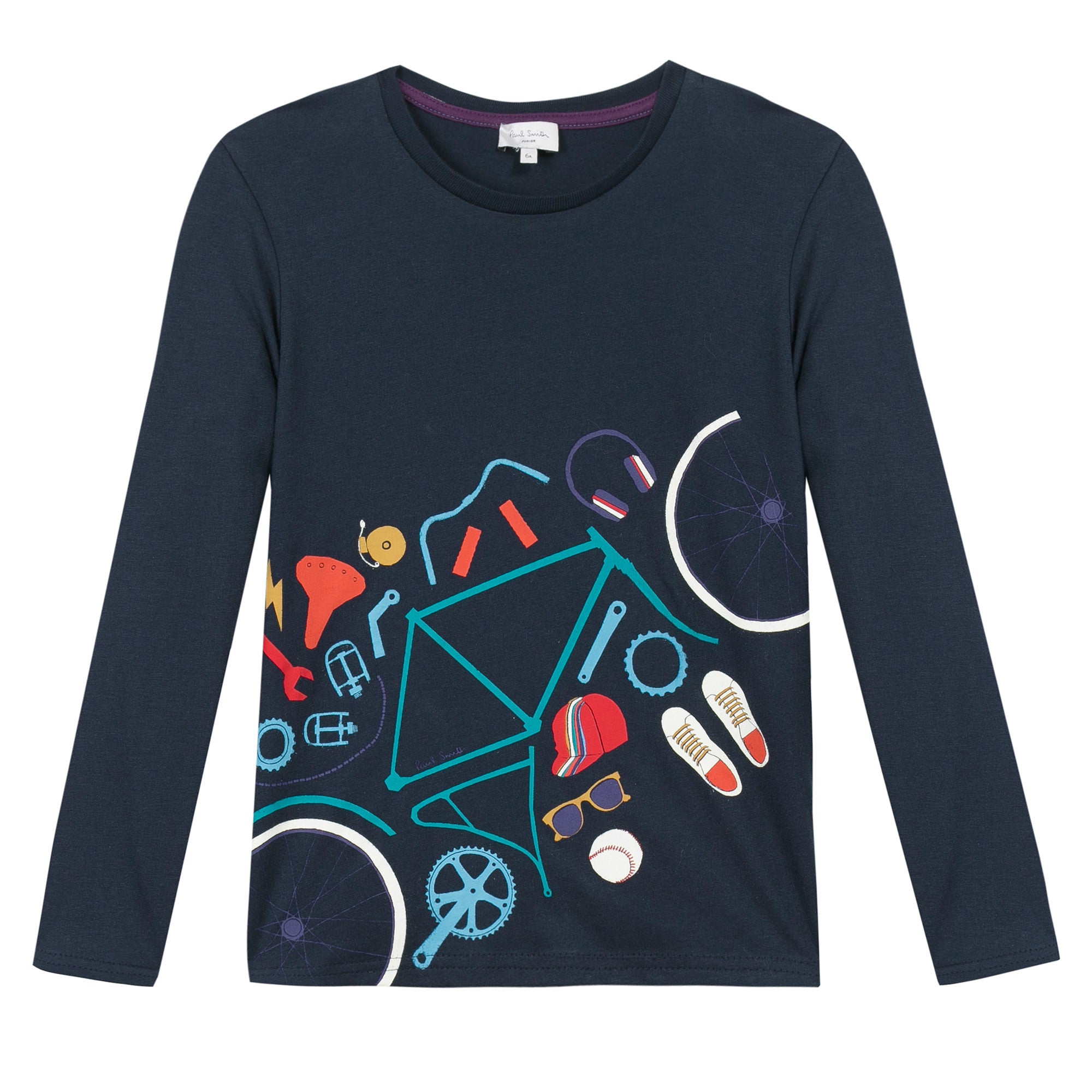 Boys Dark Blue Multicolor Shape Printed Cotton T-Shirt - CÉMAROSE | Children's Fashion Store