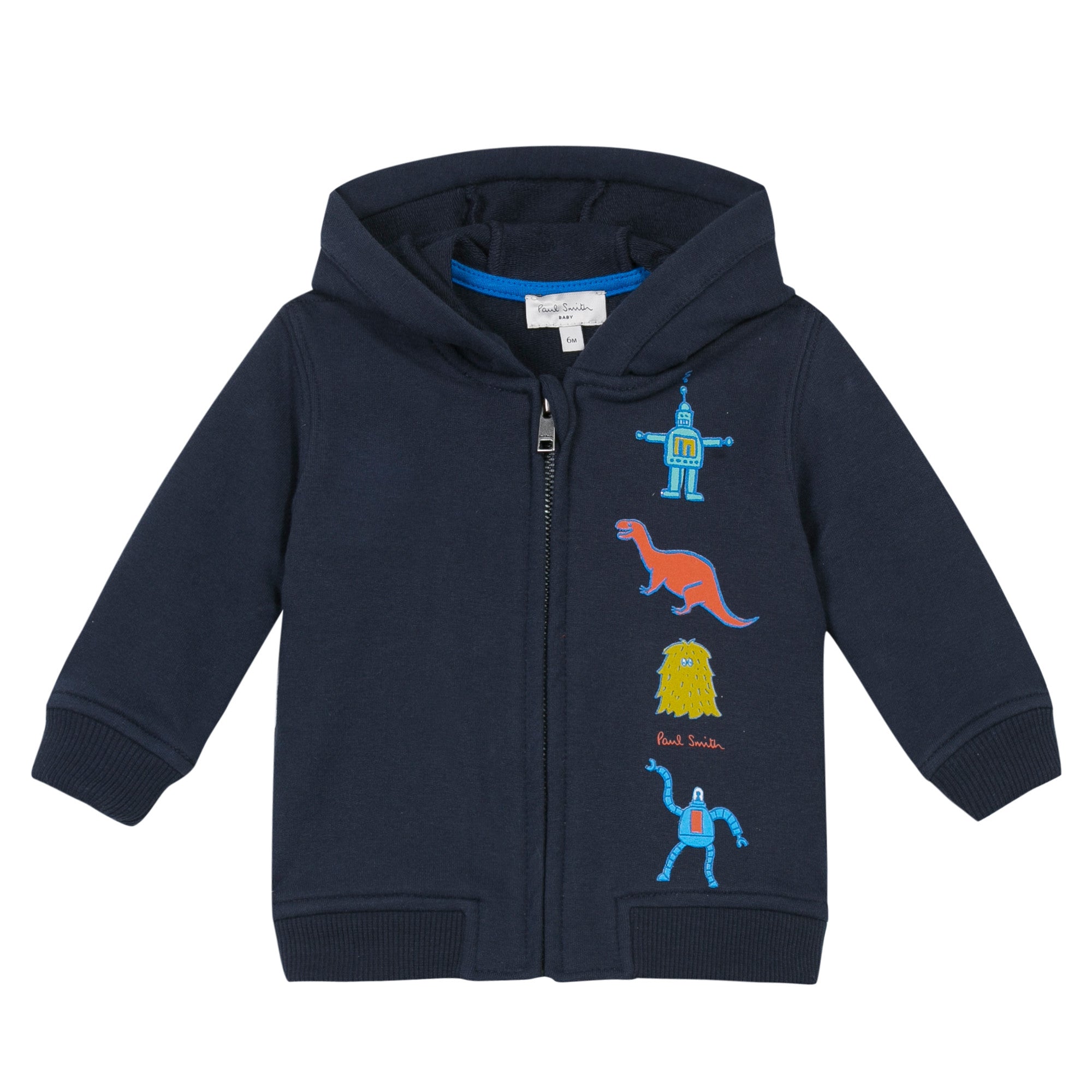 Baby Boys Navy Blue Hooded Cotton Zip-Up Top - CÉMAROSE | Children's Fashion Store