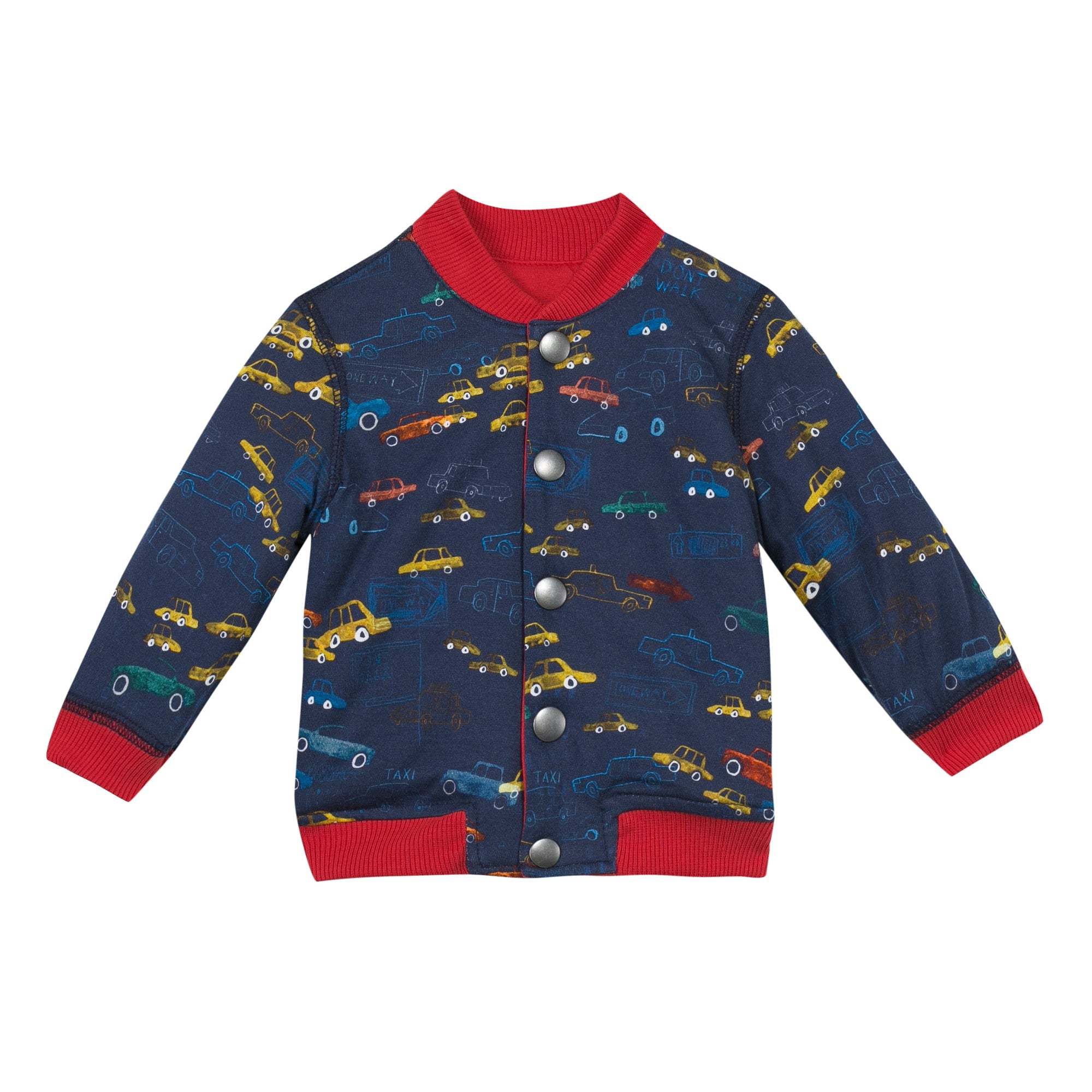 Baby Boys True Red Reversibled Cotton Cardigan - CÉMAROSE | Children's Fashion Store - 2