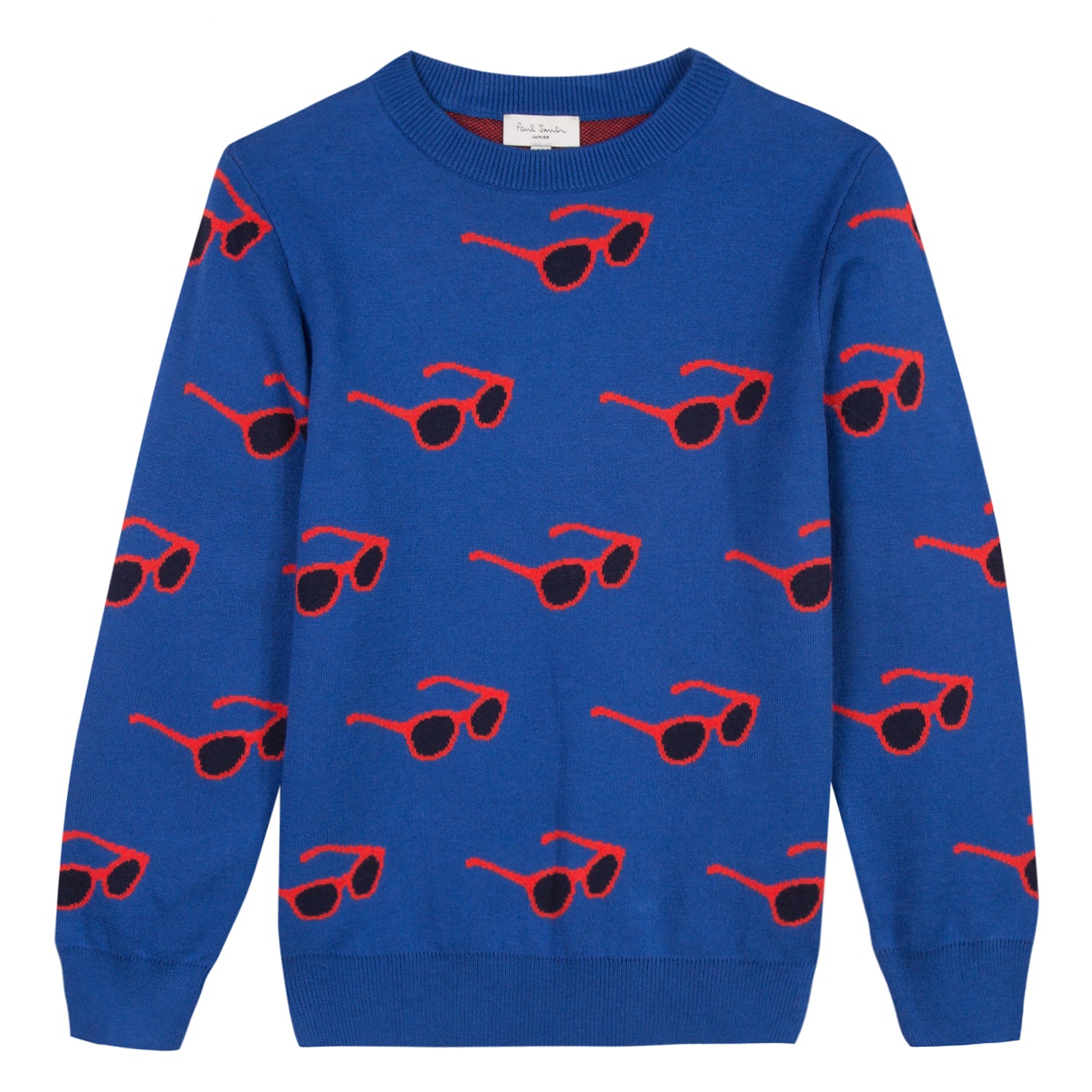 Boys Blue Glasses Cotton Sweater