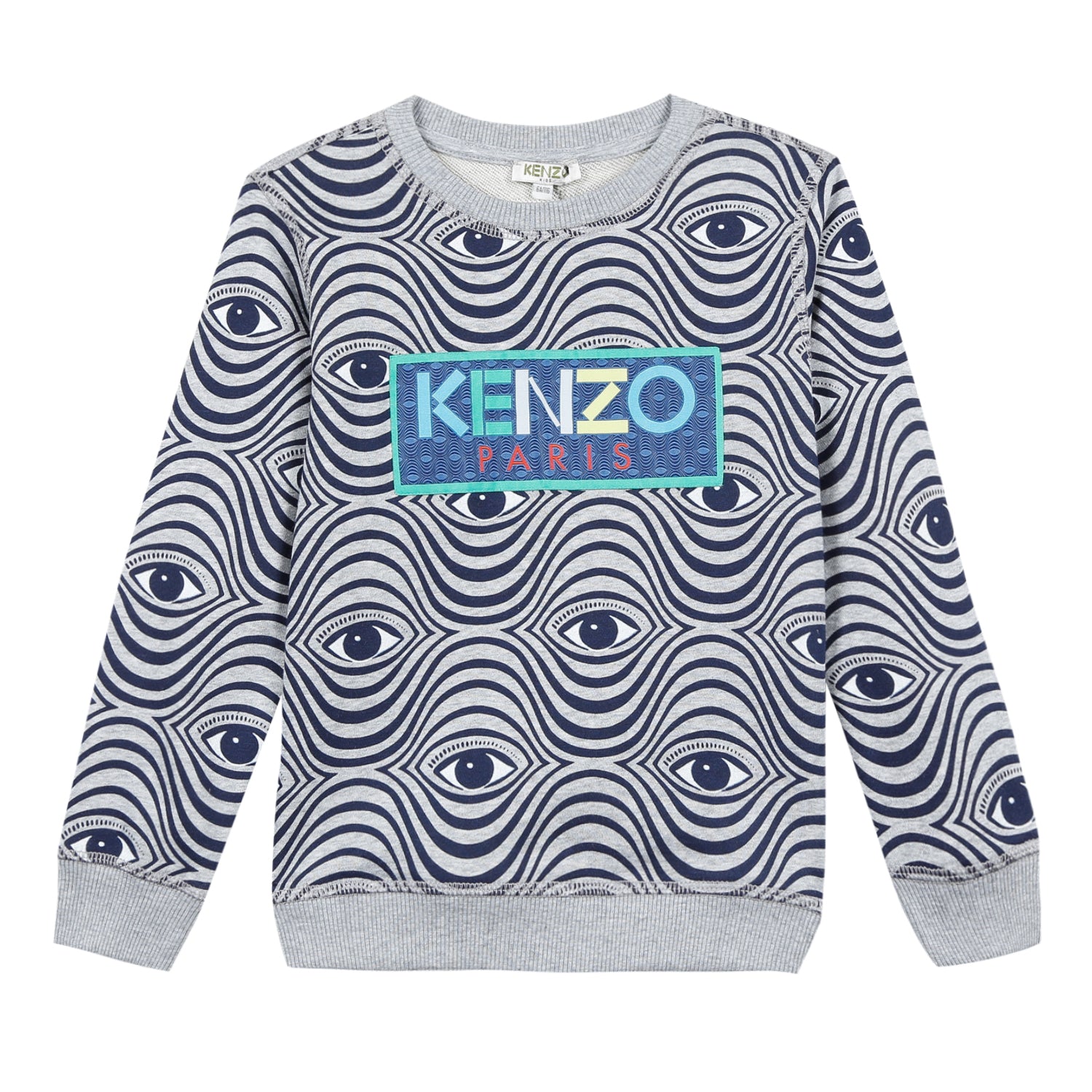 Boys Marl Grey Eye Printed Cotton Sweatshirt