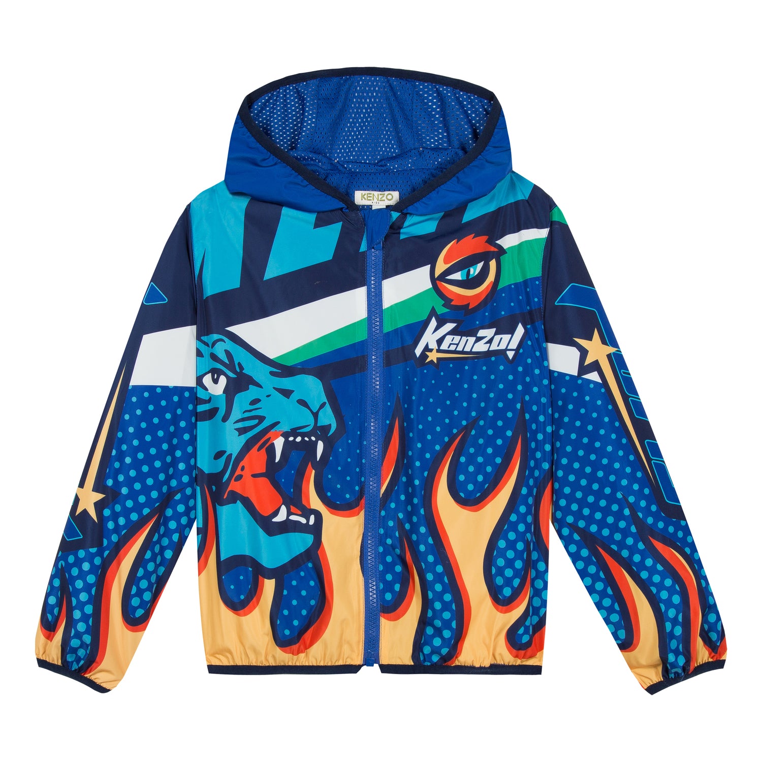 Boys Blue Printed Jacket