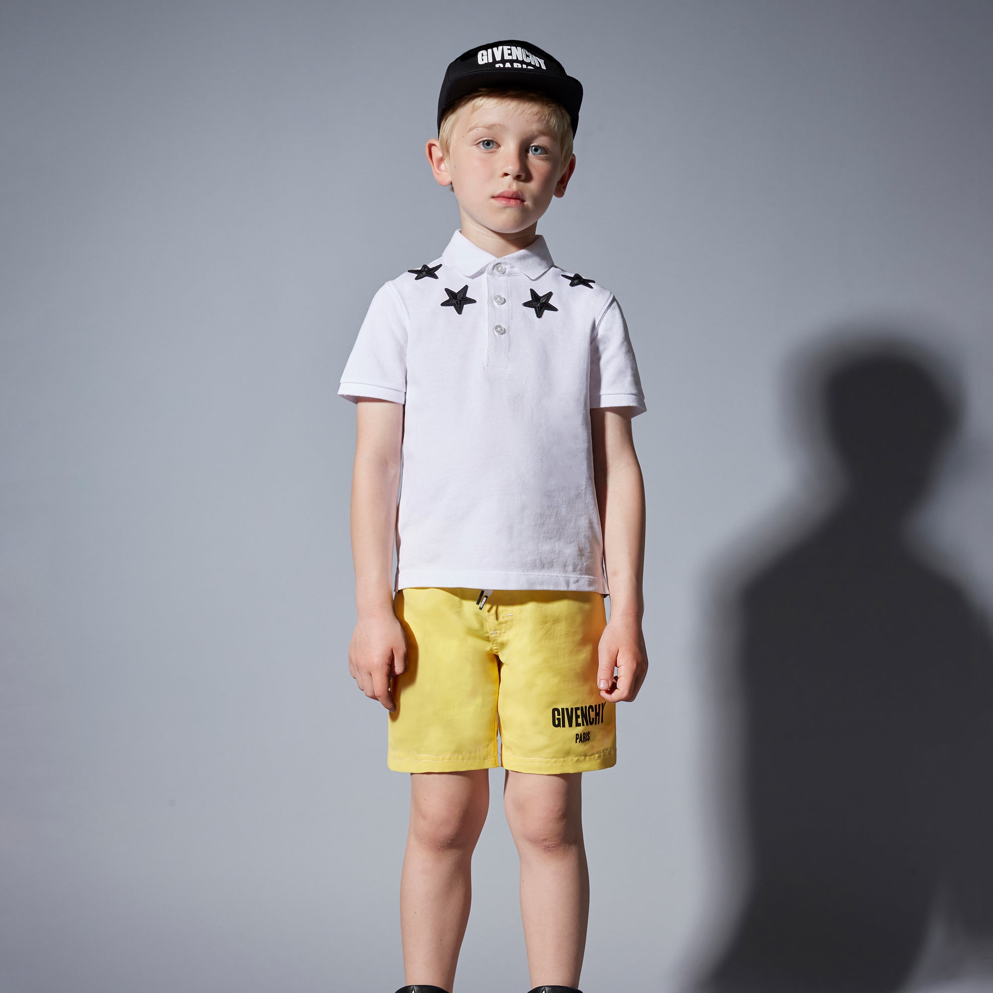 Boys White Viscose  Polo Shirt