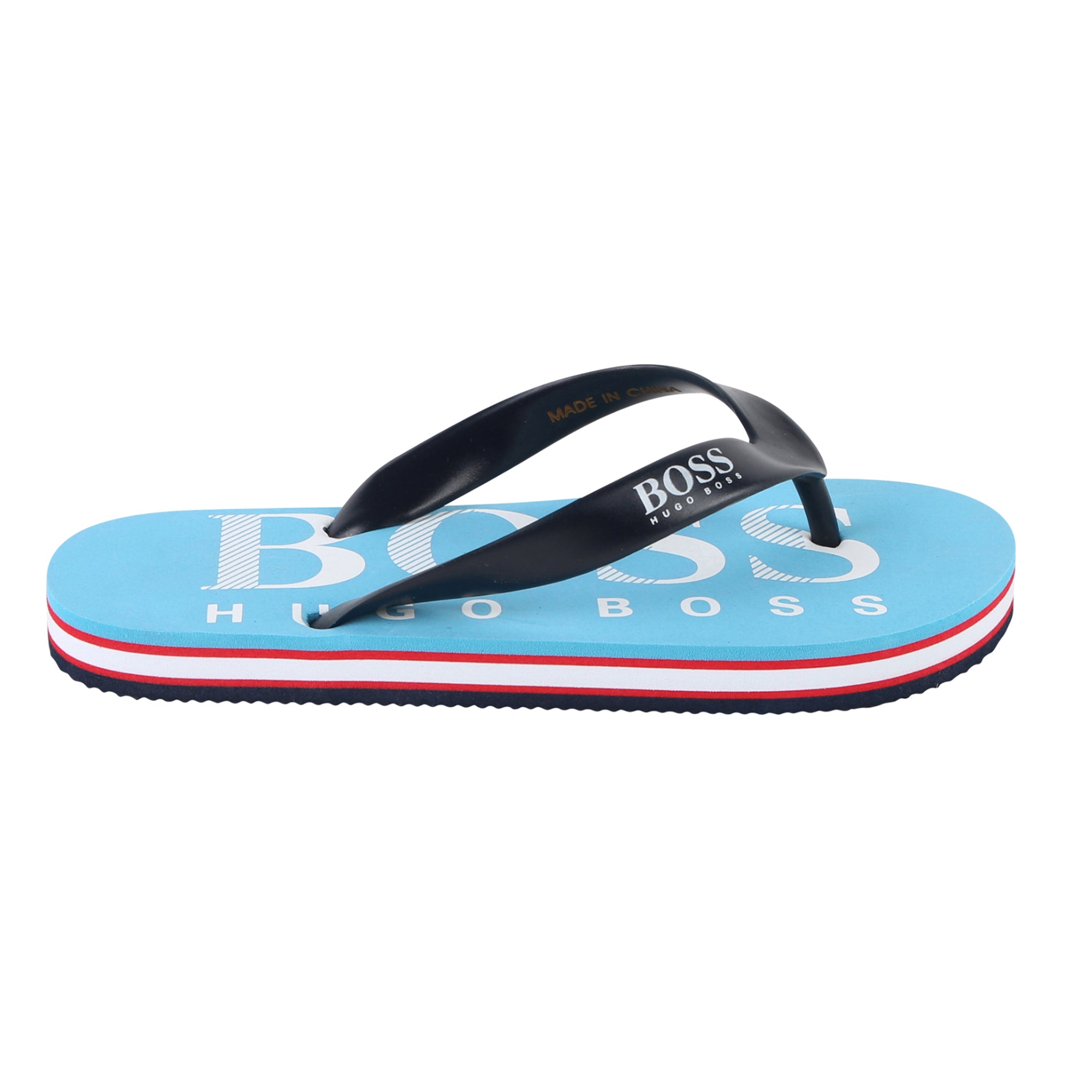 Boys Logo Printed Turquoise Flip Flops