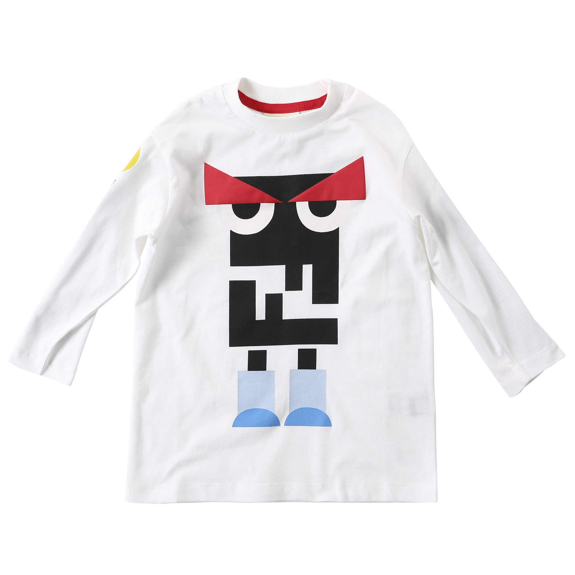 Boys White 'FF' Monster Printed Cotton T-Shirt - CÉMAROSE | Children's Fashion Store - 1