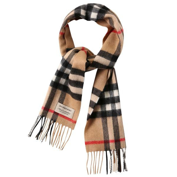 Boys & Girls Beige Check Cashmere Scarf