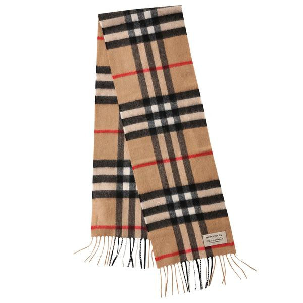 Boys & Girls Beige Check Cashmere Scarf