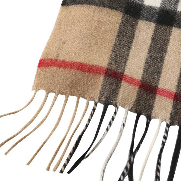 Boys & Girls Beige Check Cashmere Scarf