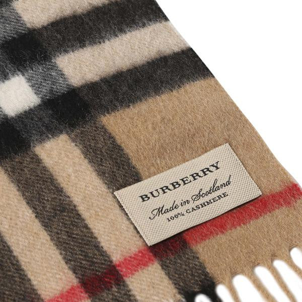 Boys & Girls Beige Check Cashmere Scarf