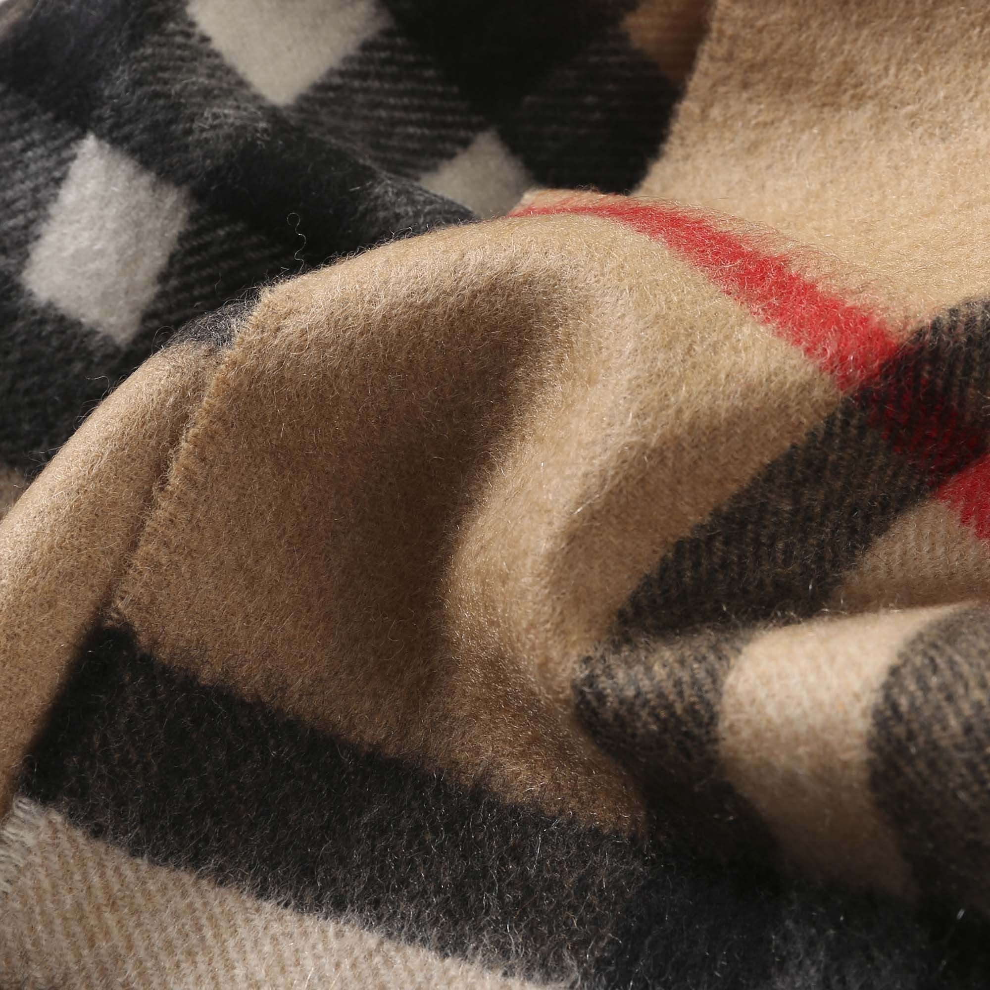 Boys & Girls Beige Check Cashmere Scarf - CÉMAROSE | Children's Fashion Store - 6