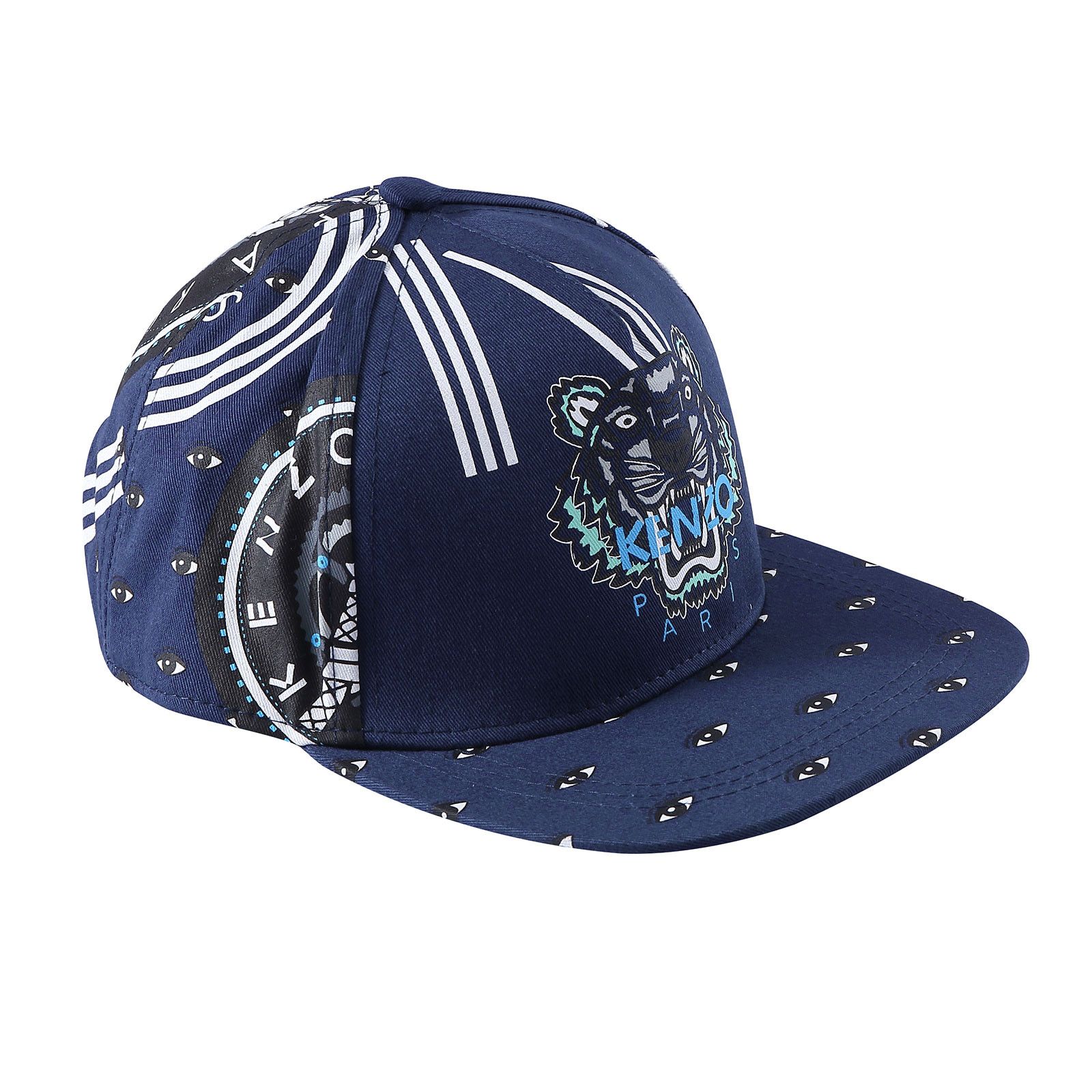 Boys Navy Blue Tiger Head Printed Cap - CÉMAROSE | Children's Fashion Store - 1