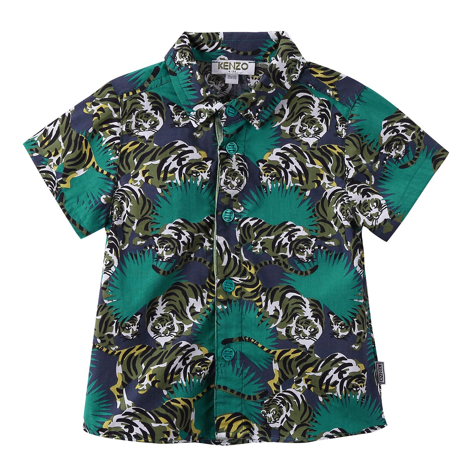 Boys Multicolor Allover Tiger Printed Shirt - CÉMAROSE | Children's Fashion Store - 1