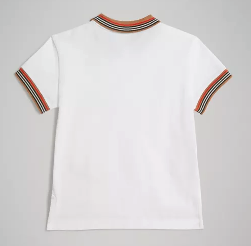 Boys White Cotton Polo Shirt