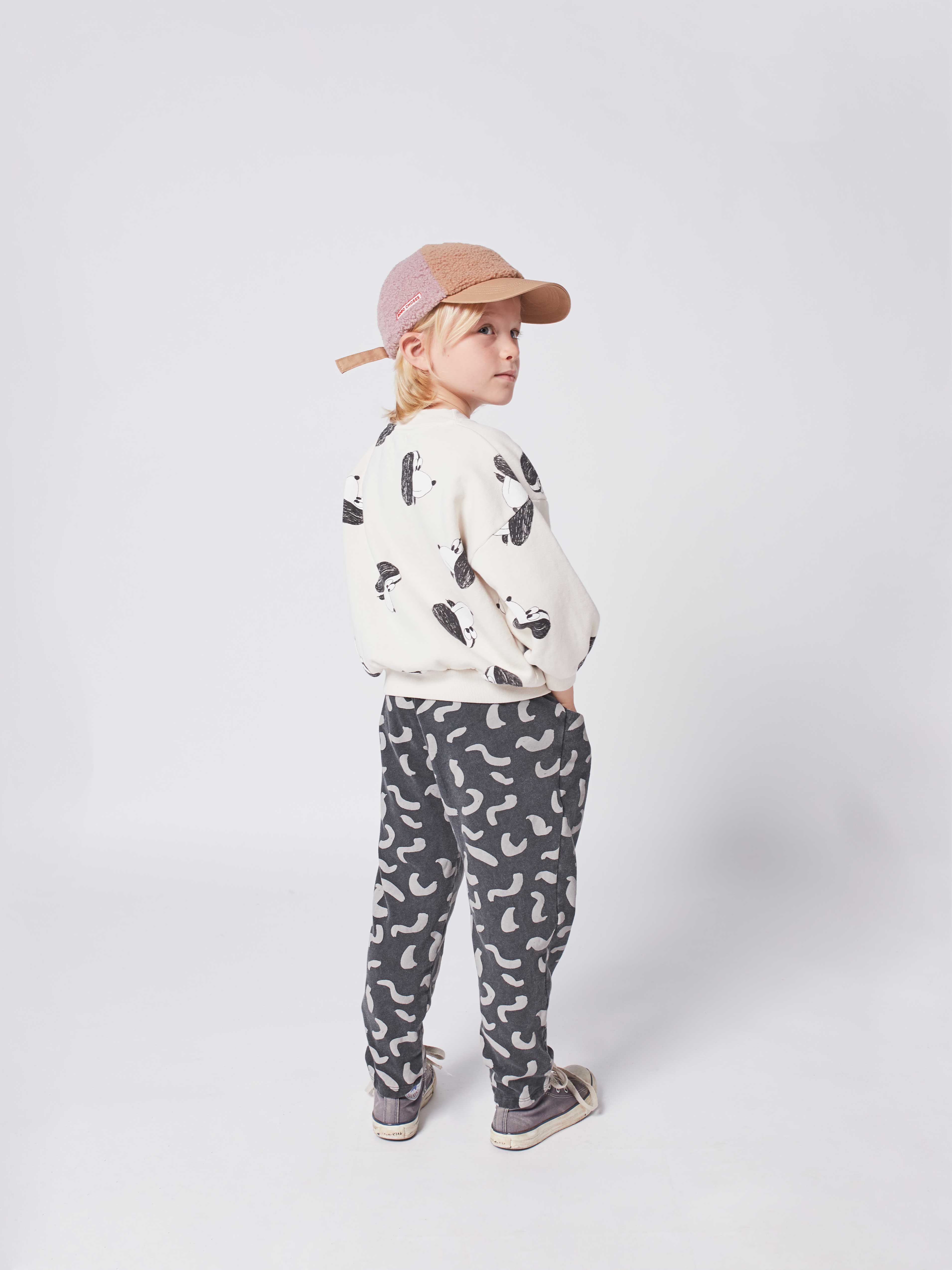 Boys & Girls Beige Printed Cotton Sweatshirt