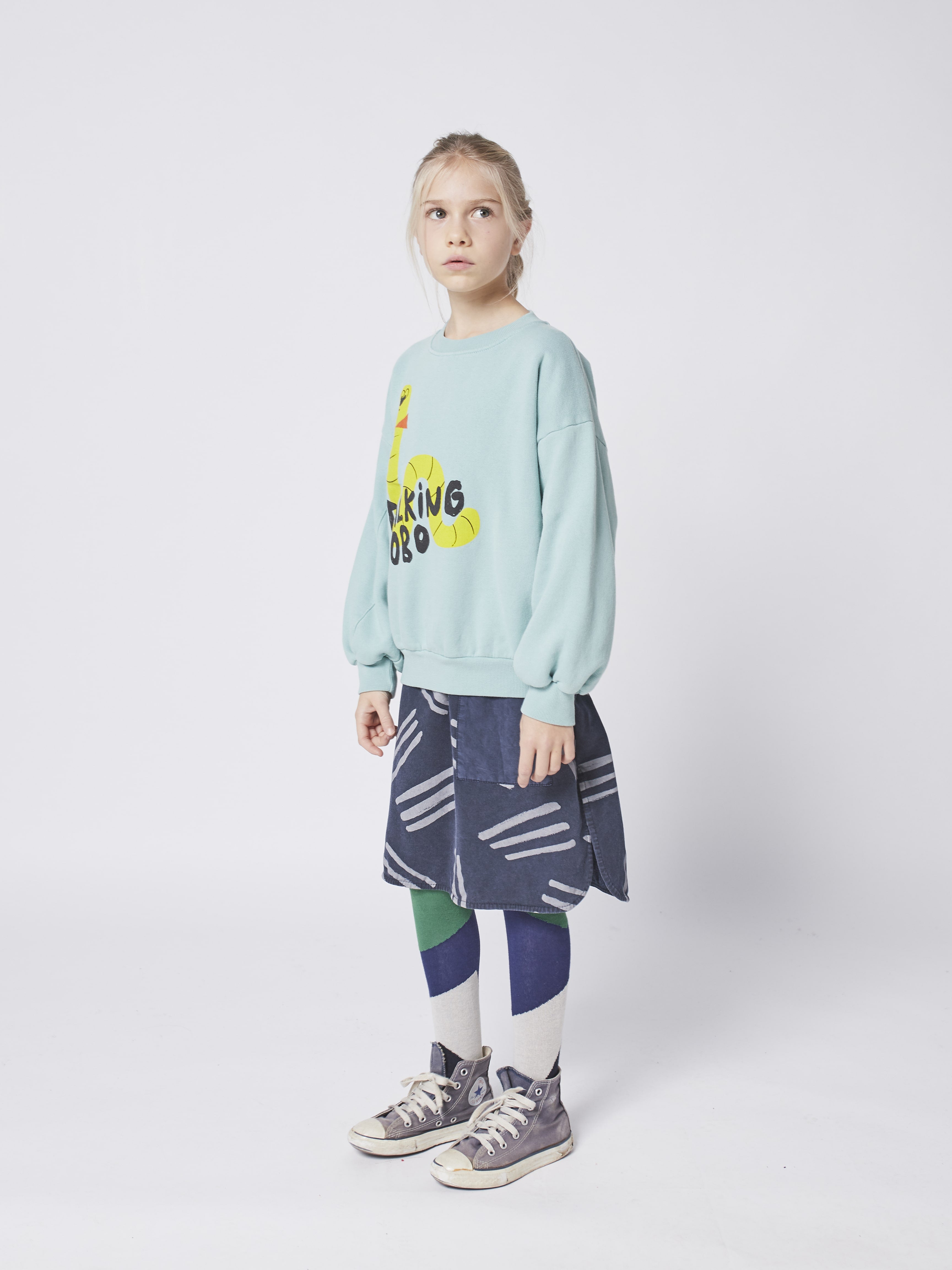 Boys & Girls Blue Logo Cotton Sweatshirt