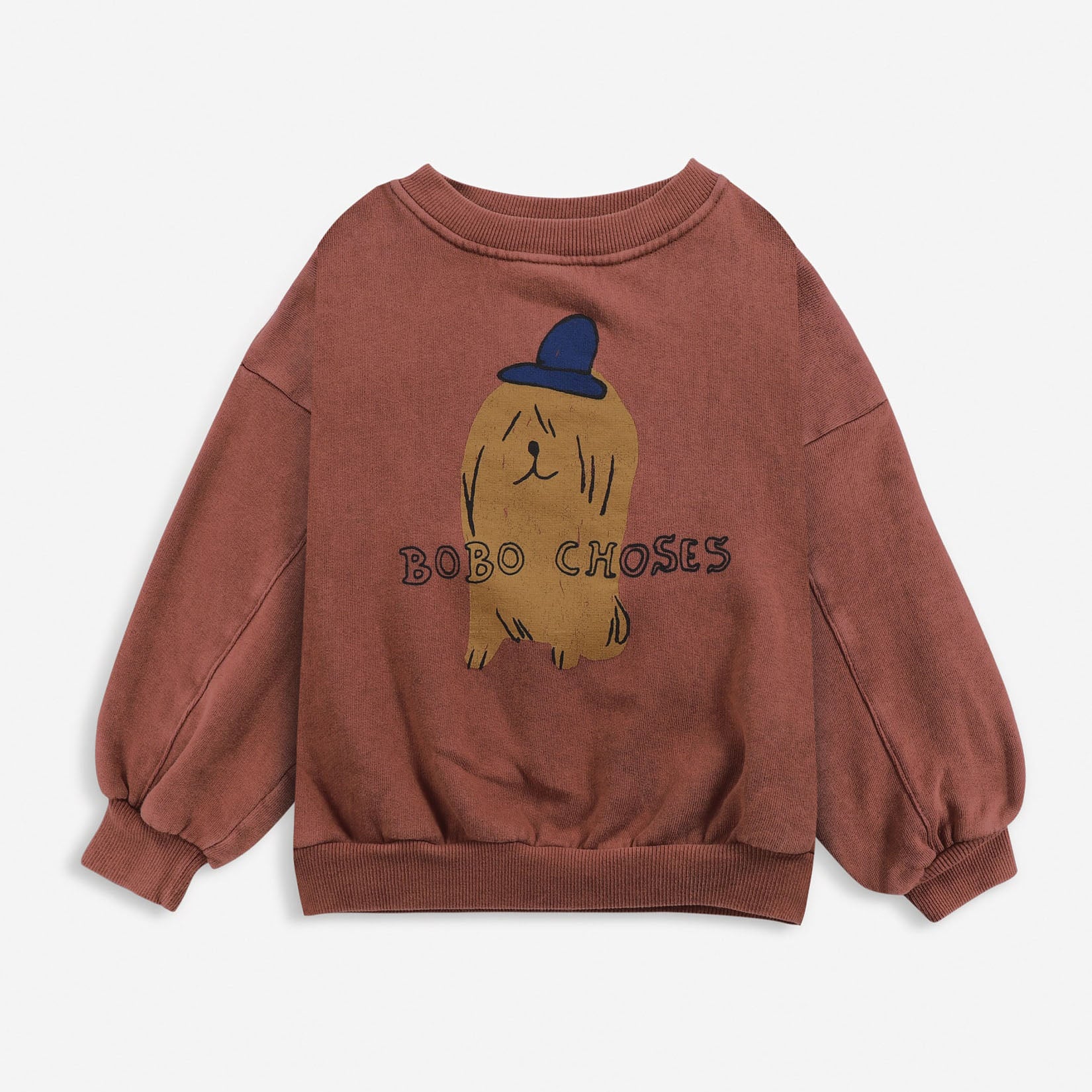 Boys & Girls Dark Red Printed Cotton Sweatshirt