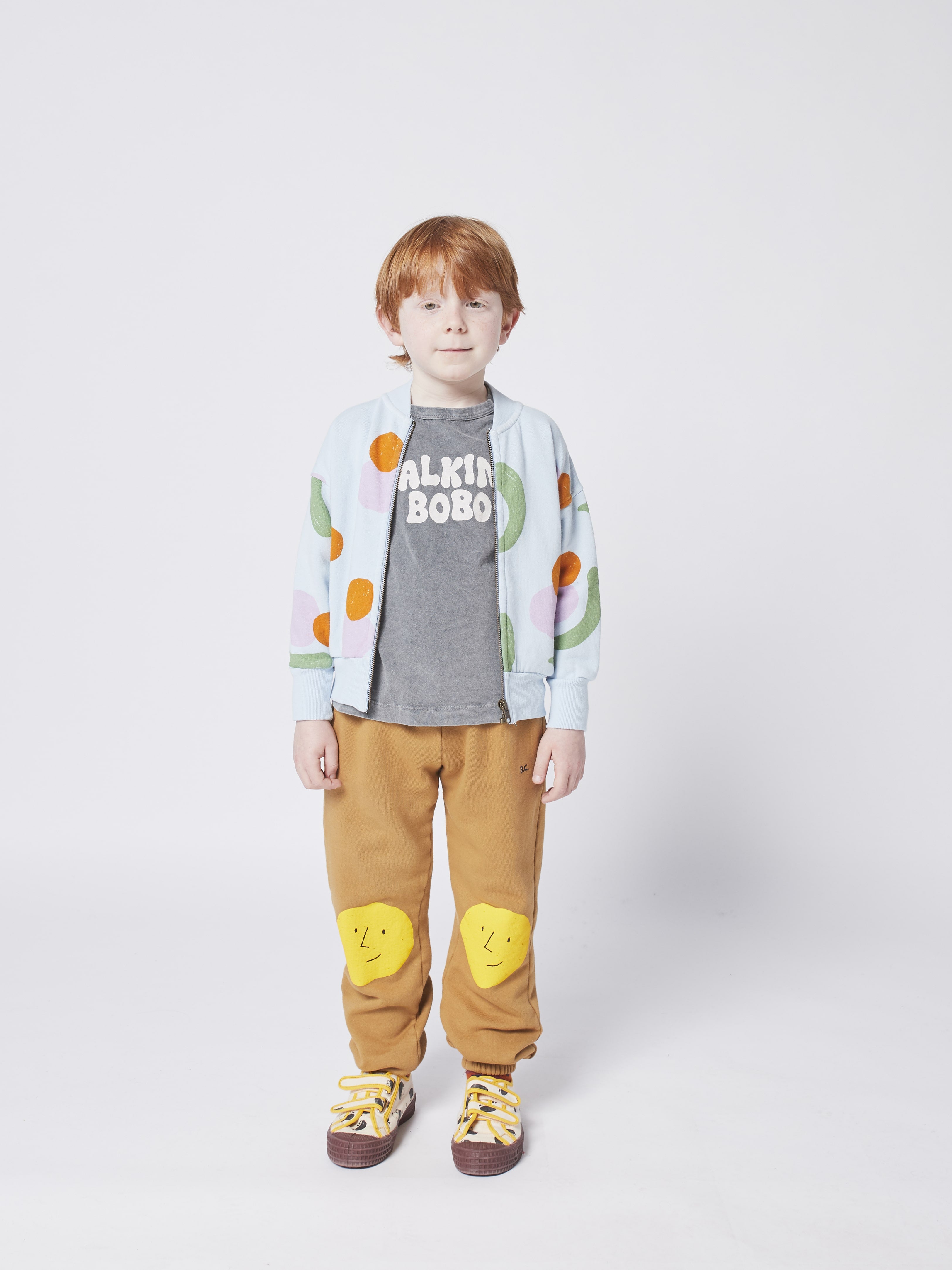 Boys & Girls Brown Printed Cotton Trousers